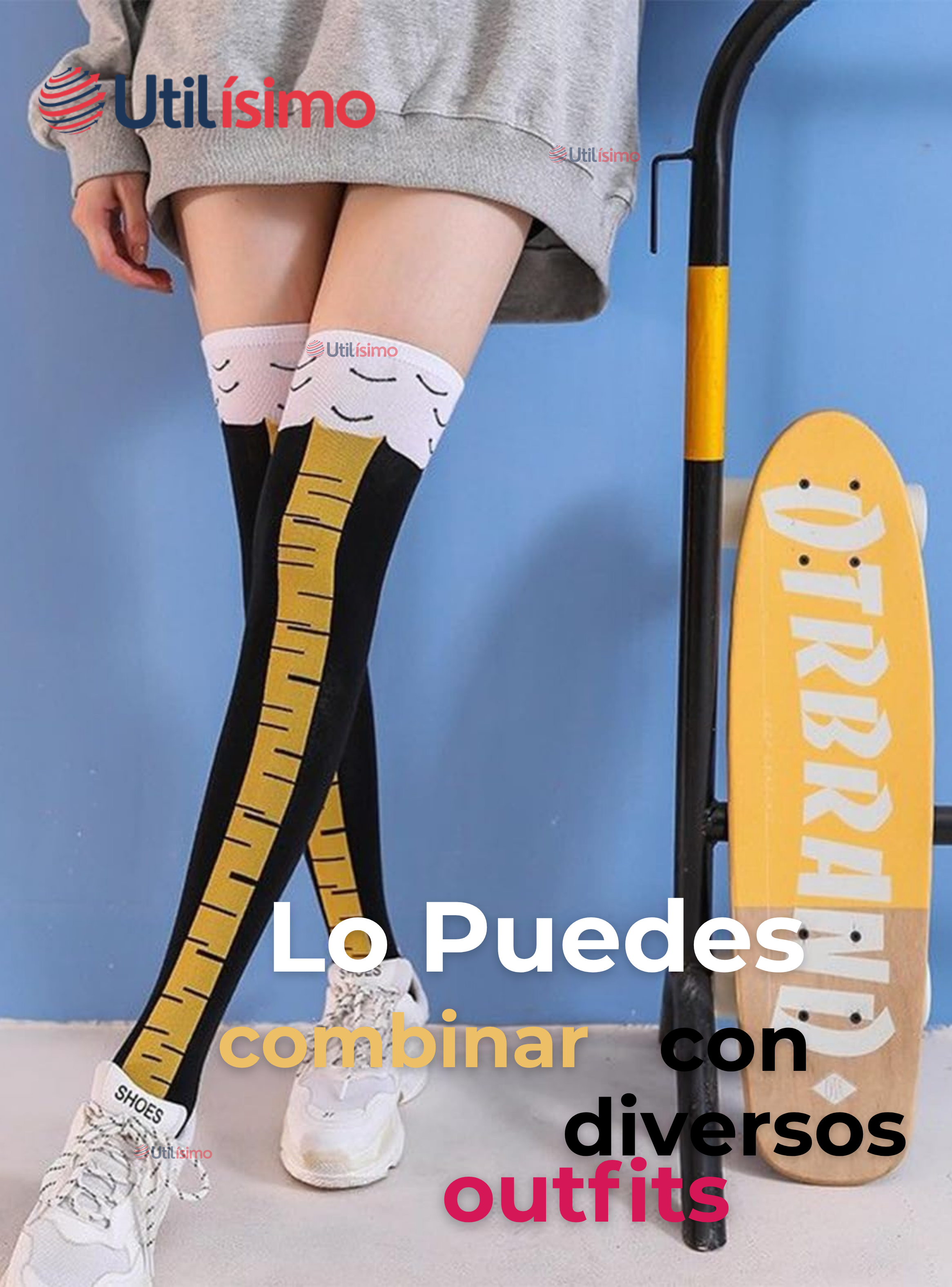 Pack 3 Calcetines Pata de Gallina Mujer Largos Colores Surtidos-4