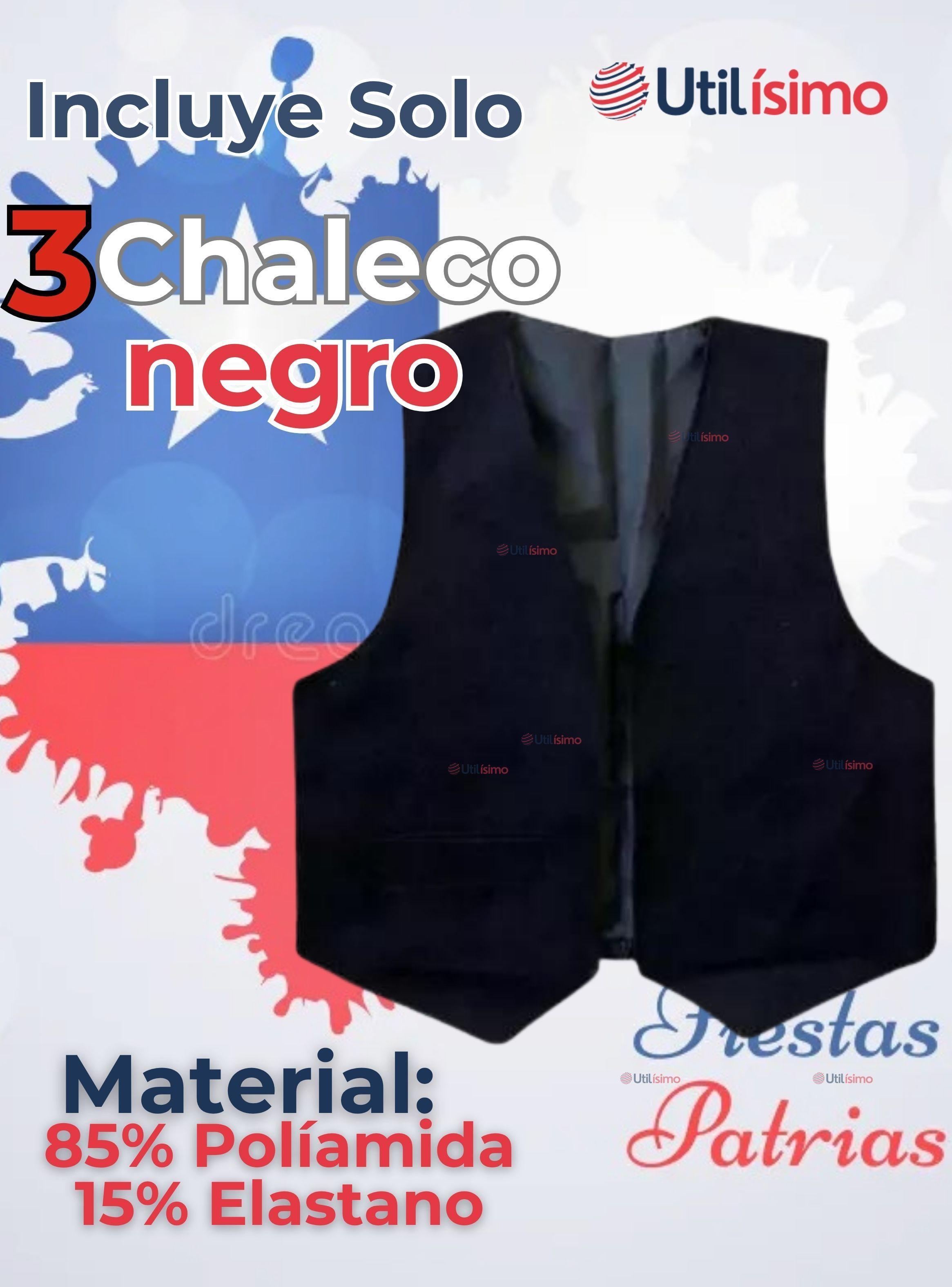 Pack 3 Chaleco Bolero Nortino Niños Fiestas Patrias Negro-1