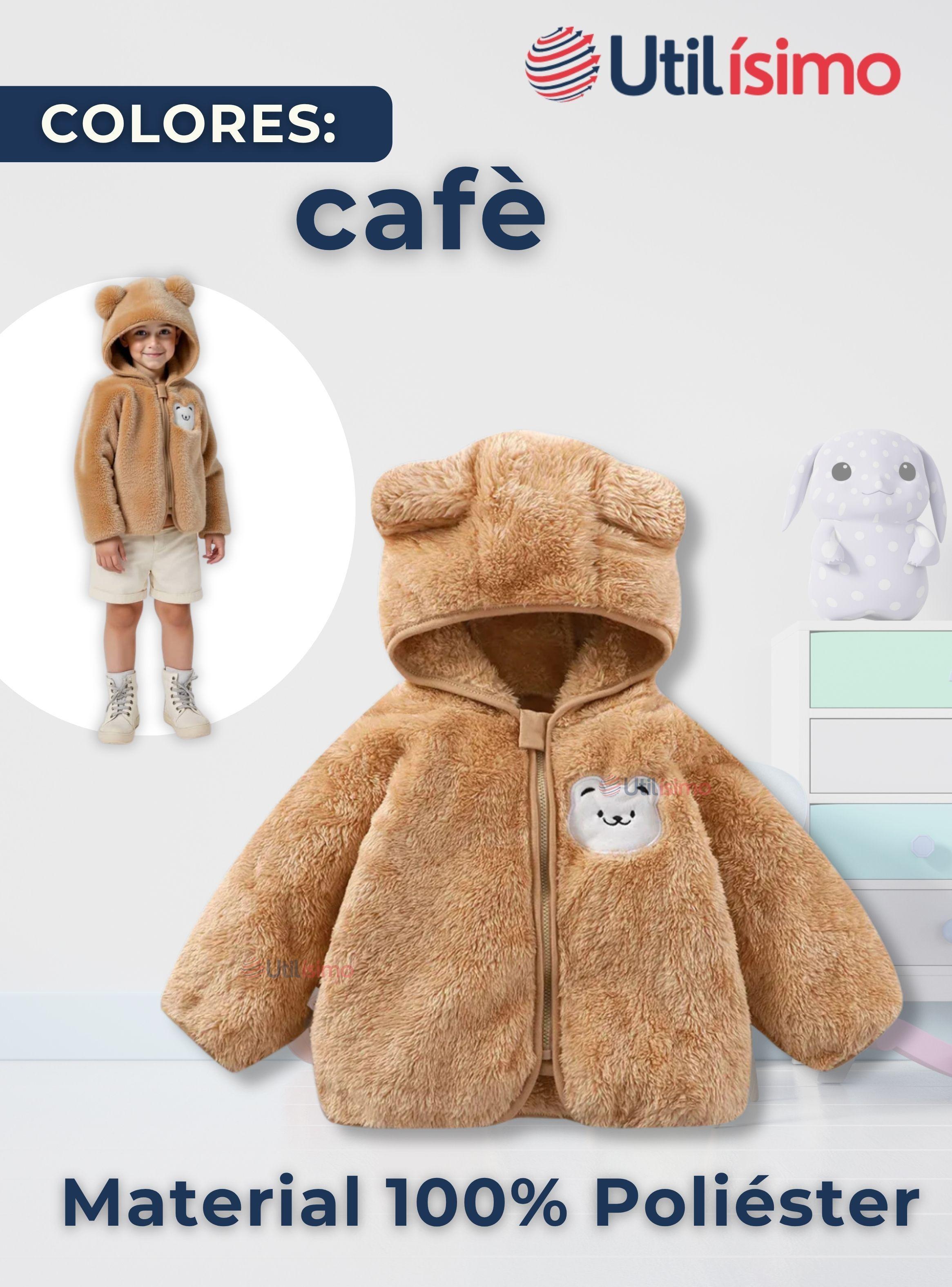 Chaqueta Polar con Capucha Niño Animalitos Cafè-1