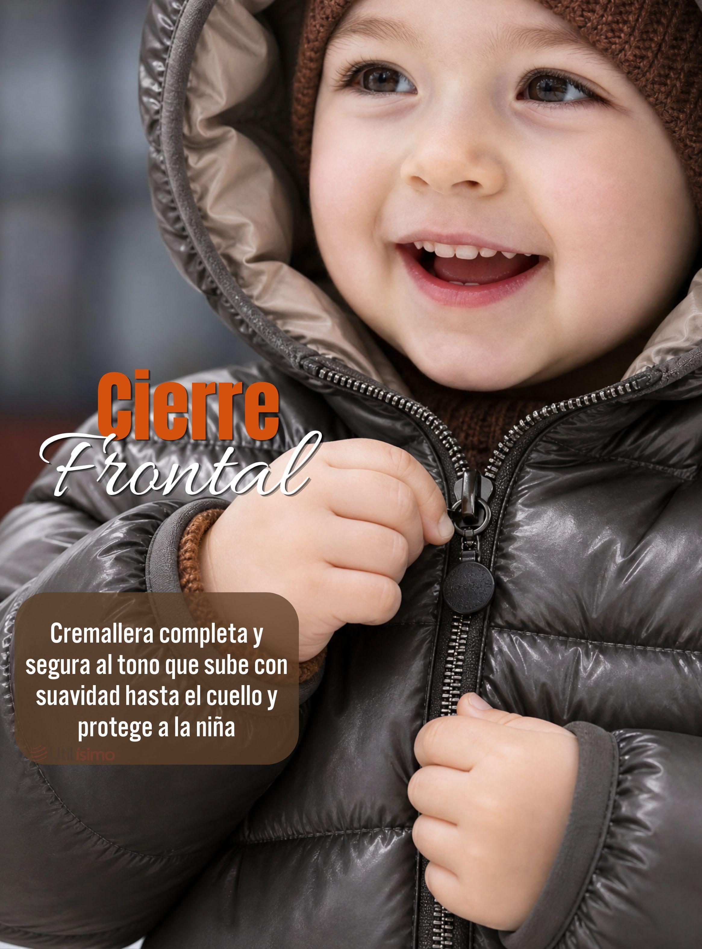 Parka Negra Térmica Acolchada con Capucha de Orejitas Bebé Niño Black Winter-6
