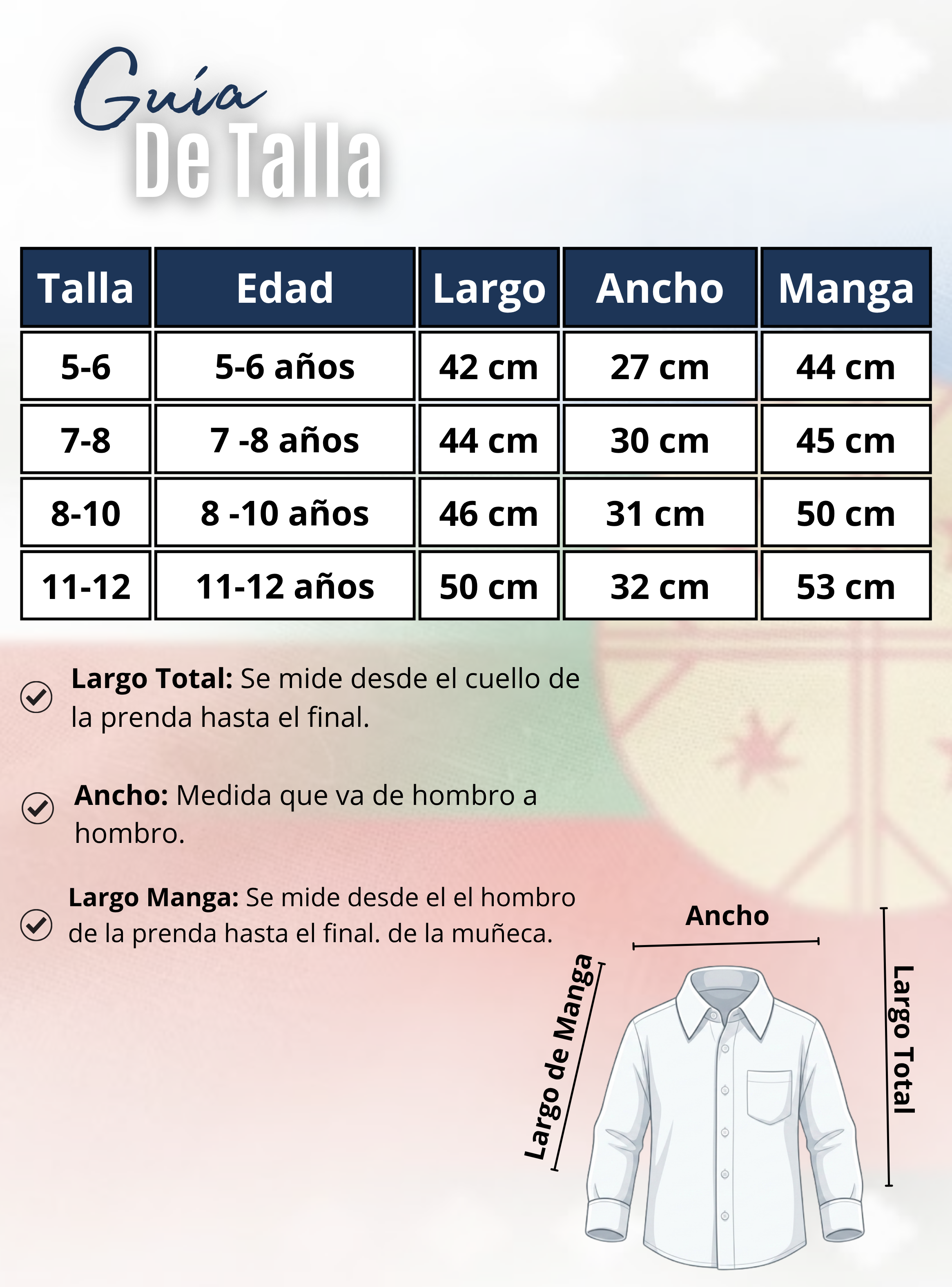 Traje Chilote Niña Azul Con Camisa 4 Piezas Baile Típico Fiestas Patrias-3