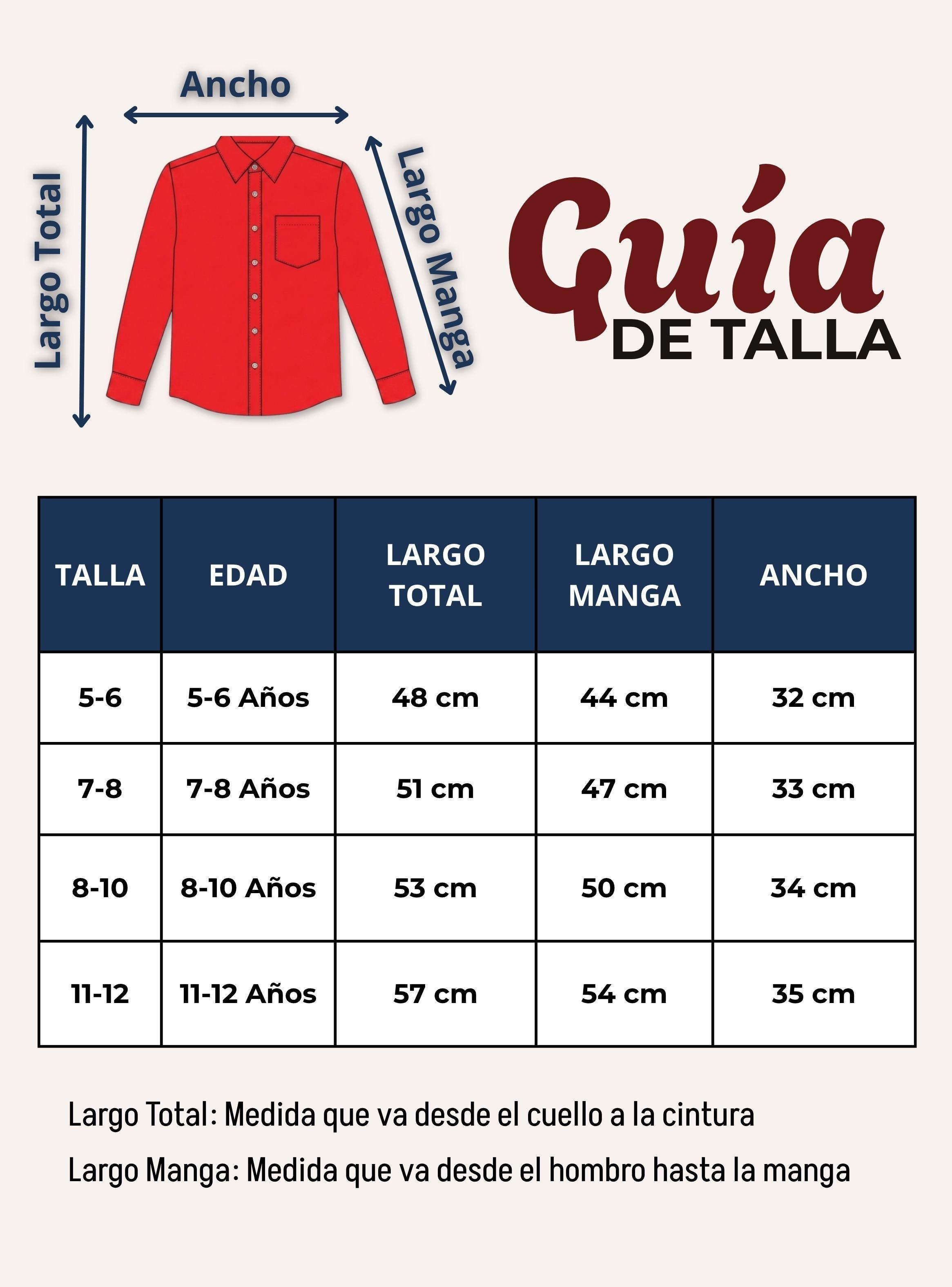 Camisa Huaso de Niño Algodón Traje Típico Fiestas Patrias Color Rojo-3