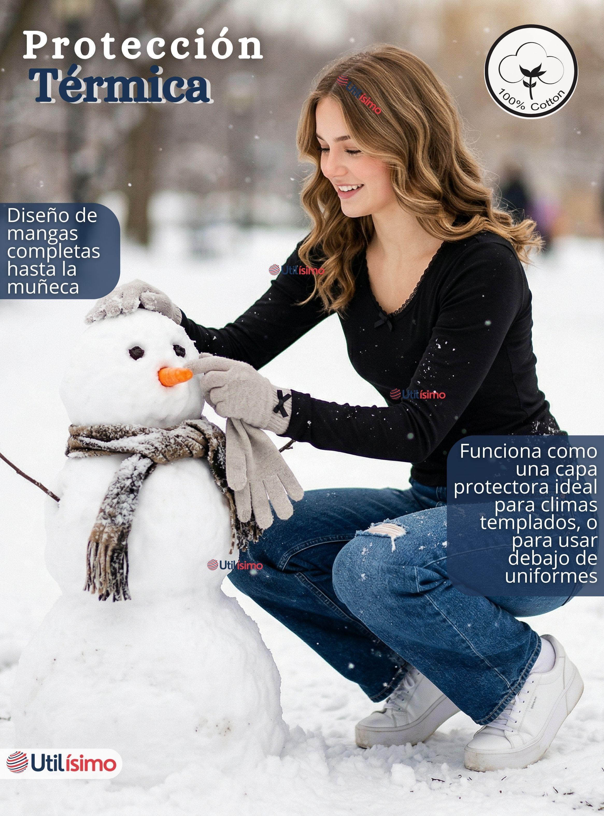 Camiseta Polera Algodón Cuello Redondo Primera Capa Manga Larga Colores Surtidos Niña Juvenil-7