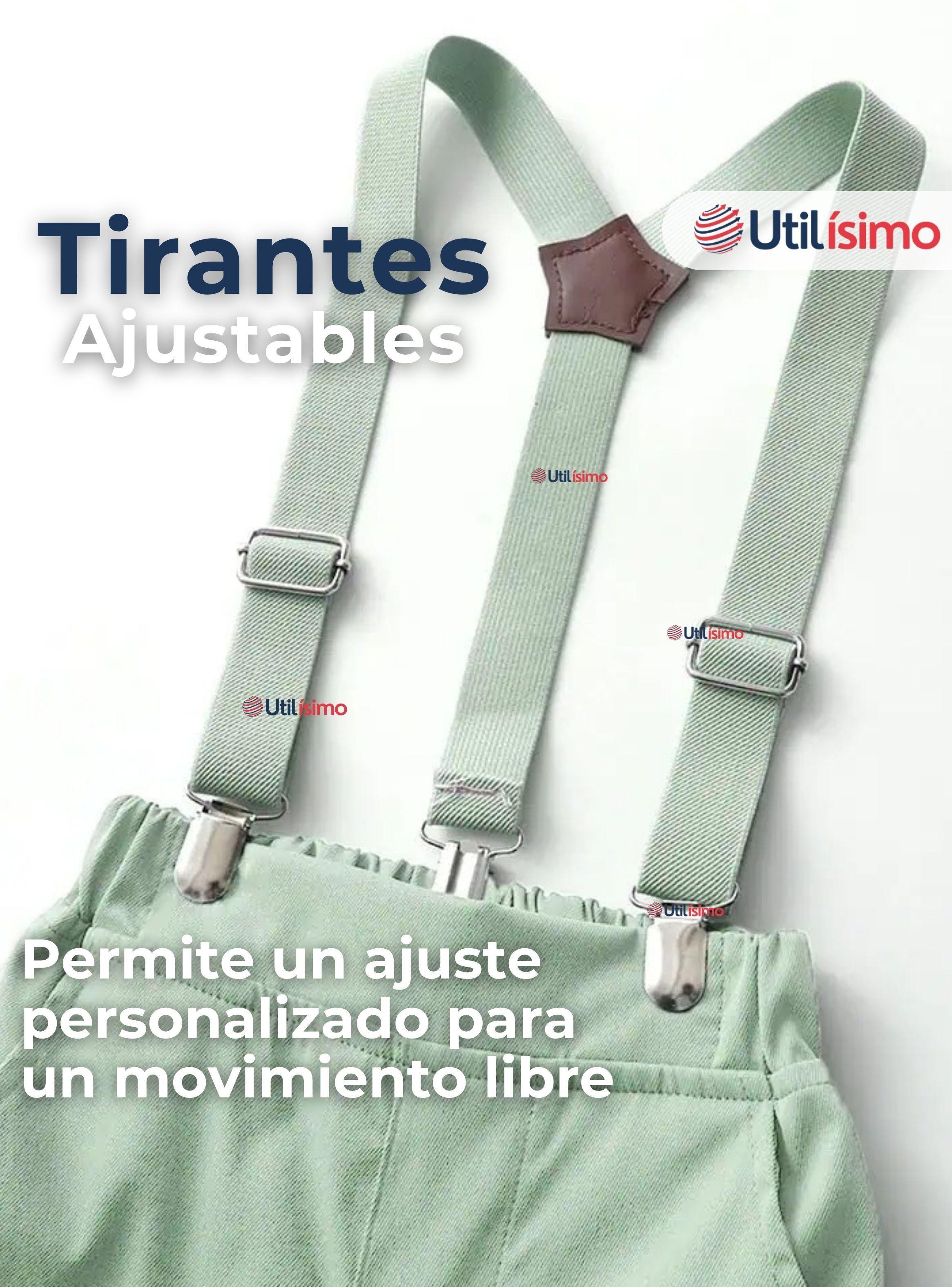 Conjunto de Vestir con Tirantes Camisa blanca Pantalón Corto  Verde de Algodón Niño -7