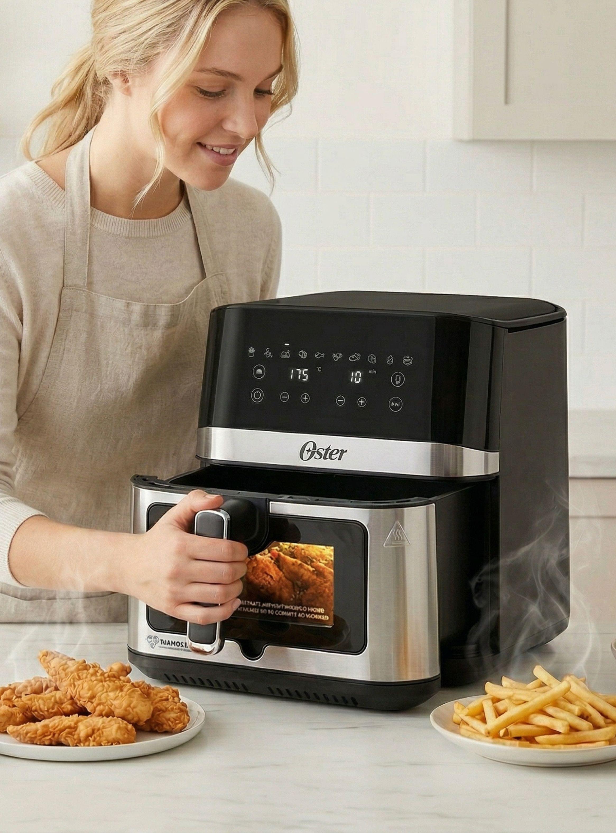 Freidora de aire digital Oster®, recubrimiento DiamondForce,7.5L de capacidad,CKSTAF75WDSSDF-0