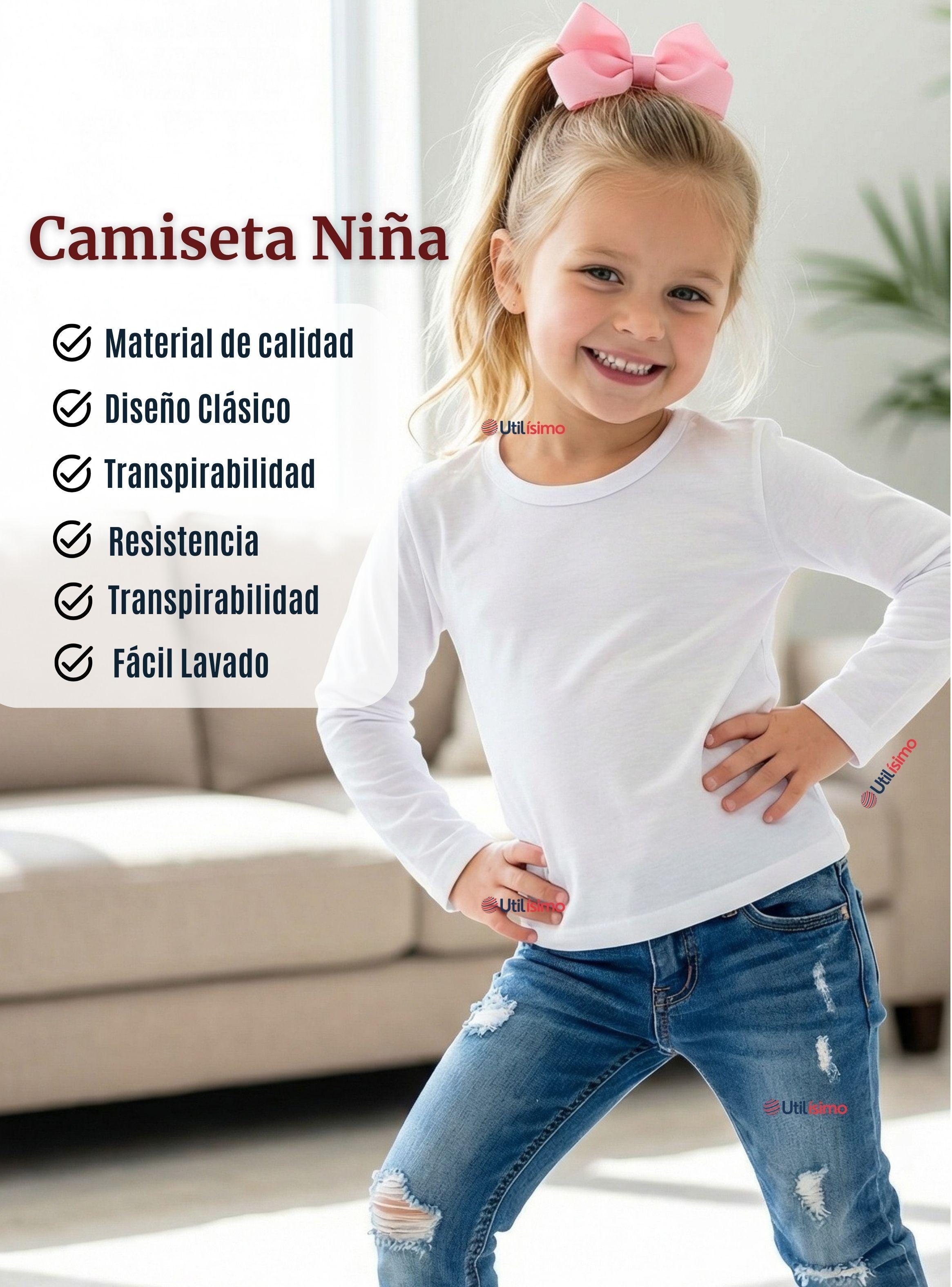 Pack 3 Camisetas Algodón Manga Larga Polera Primera Capa Color Blanco para Niñas-2