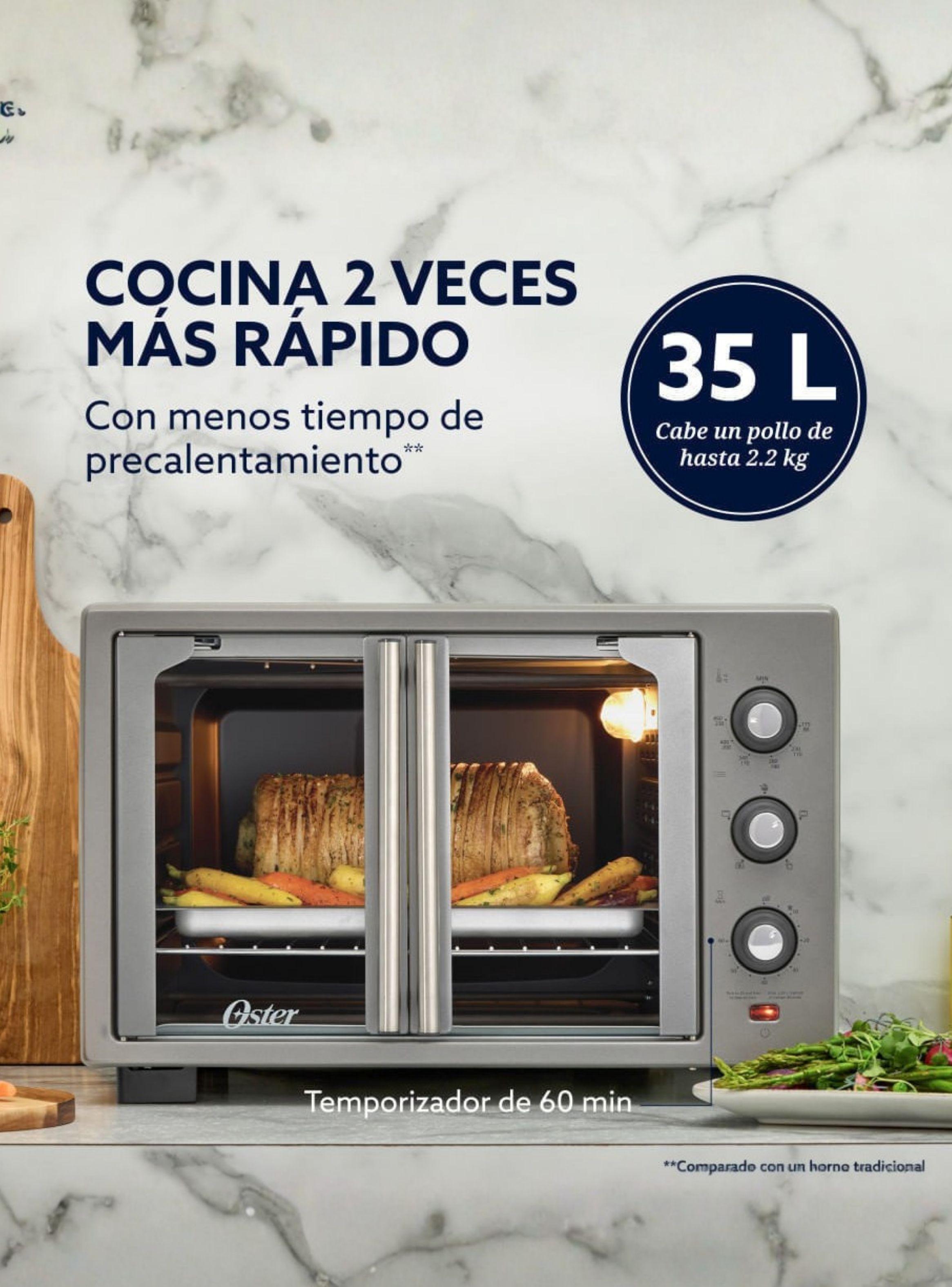 Horno con freidora de aire Oster® de 35 litros, puertas francesas, TSSTTV35FDMAFNS-5