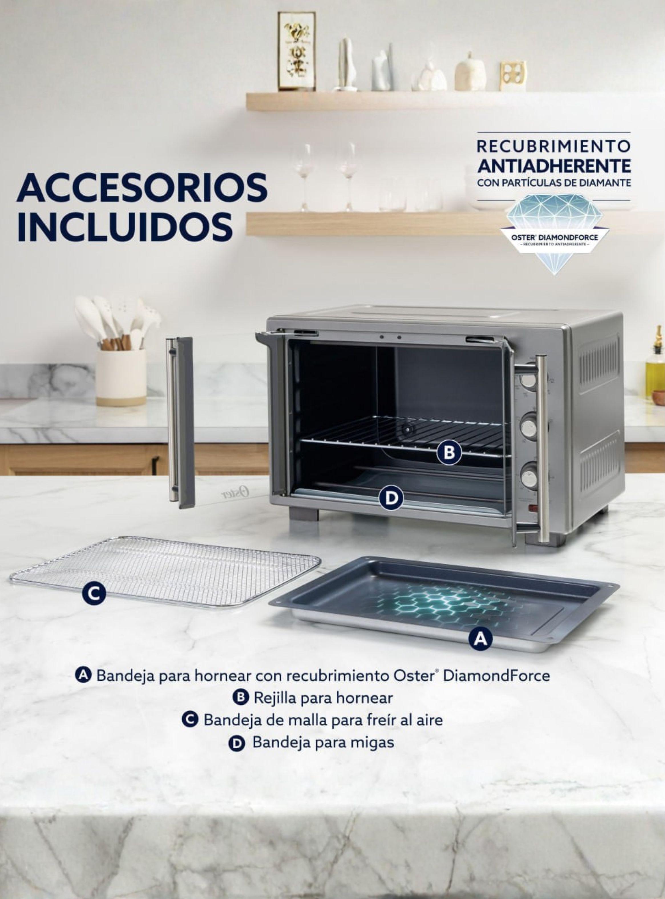 Horno con freidora de aire Oster® de 35 litros, puertas francesas, TSSTTV35FDMAFNS-6
