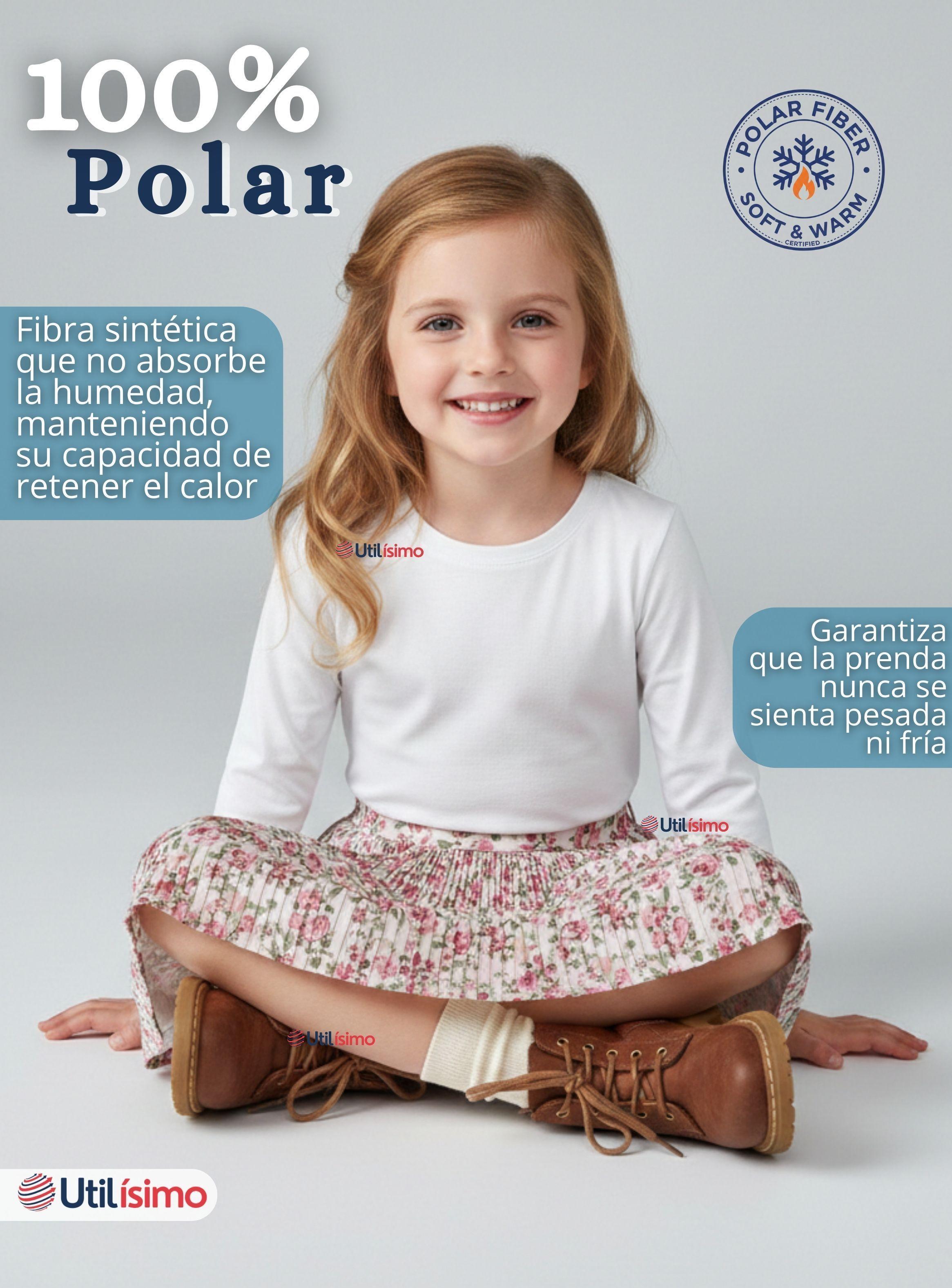 Pack 6 Poleras Camisetas Polar Primera Capa Cuello Redondo Manga Larga Colores Surtido Niña-3