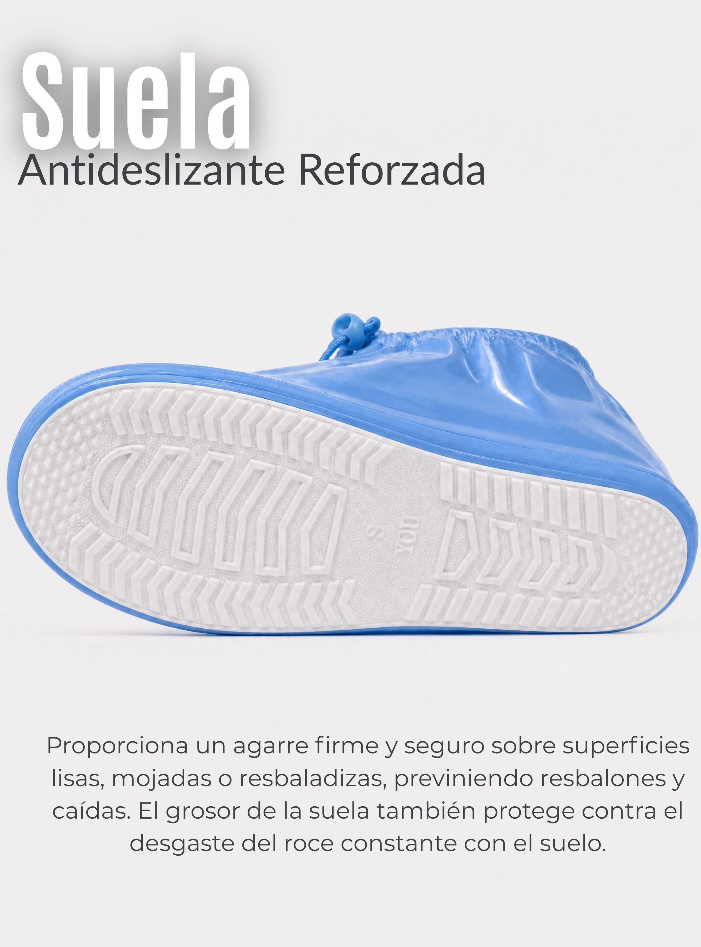 Fundas Cubre Calzado Impermeables Hombre Aislante Lluvia 1 Par Azul-7