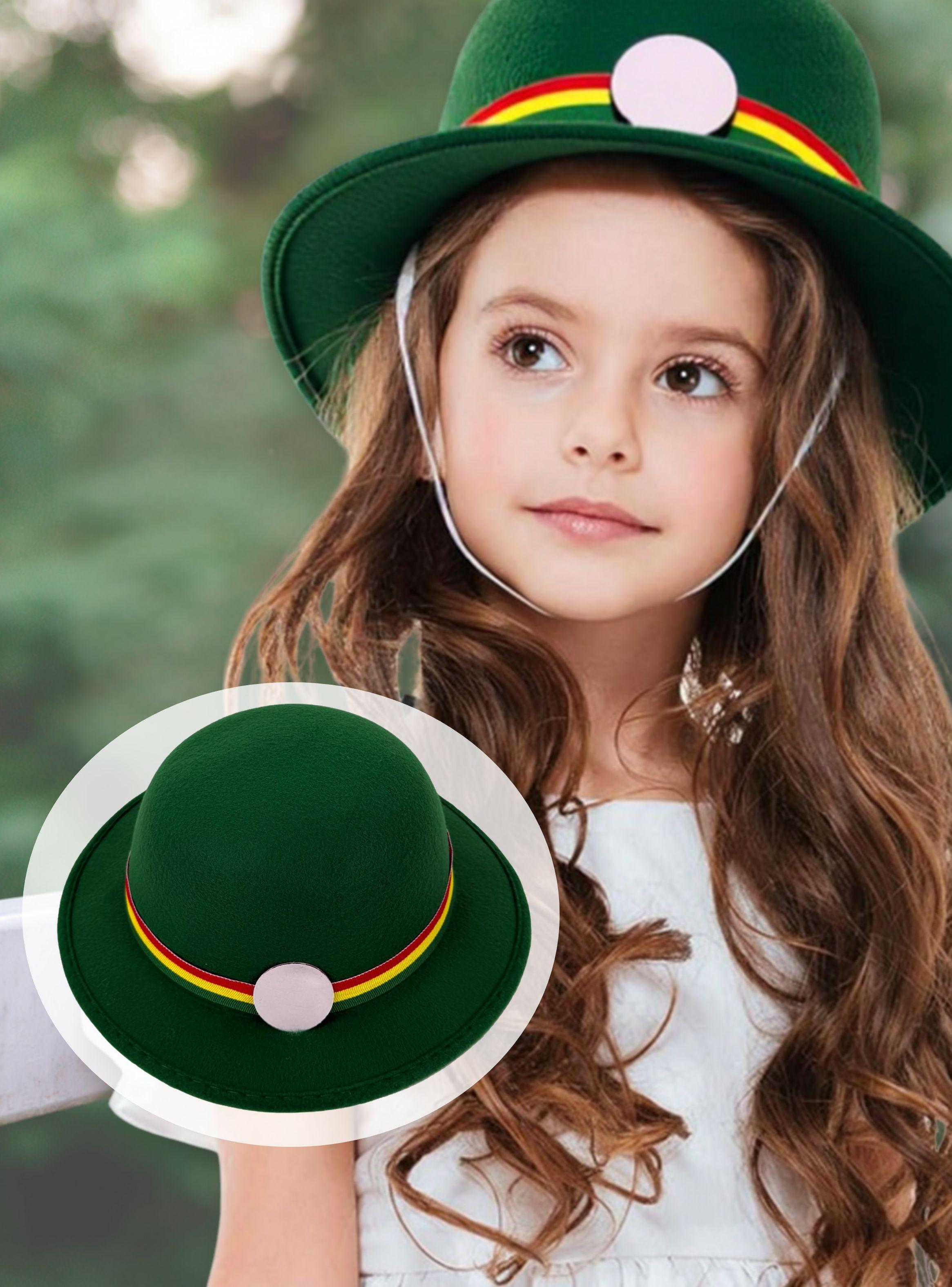 Sombrero Nortino Fiestas Patrias Gorro Niña Baile Danzas Verde-0