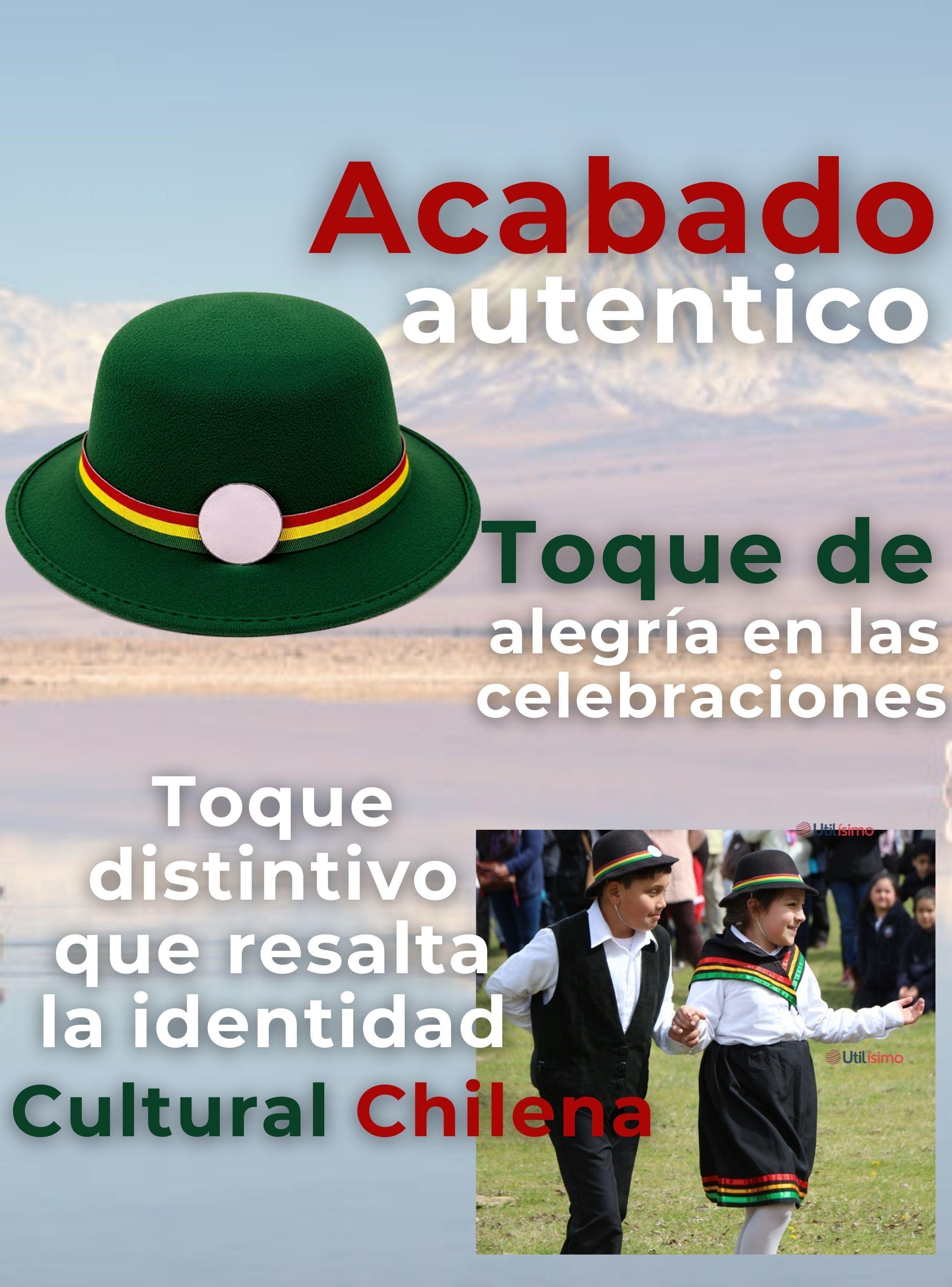 Sombrero Nortino Fiestas Patrias Gorro Niña Baile Danzas Verde-7