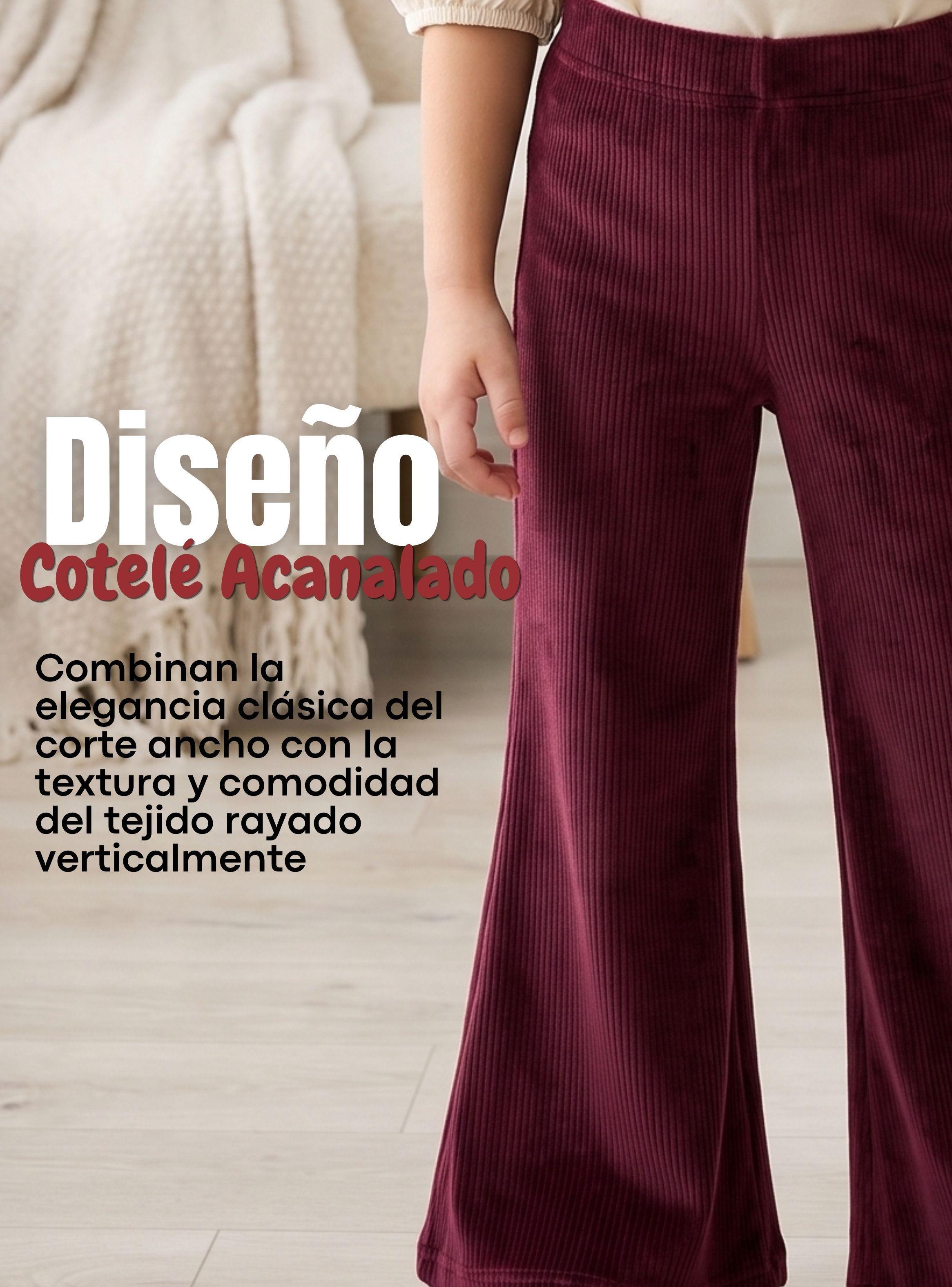 Pantalón Palazzo Polar Con Chiporro Térmico Niña Juvenil Calza Elasticada Burdeo-6