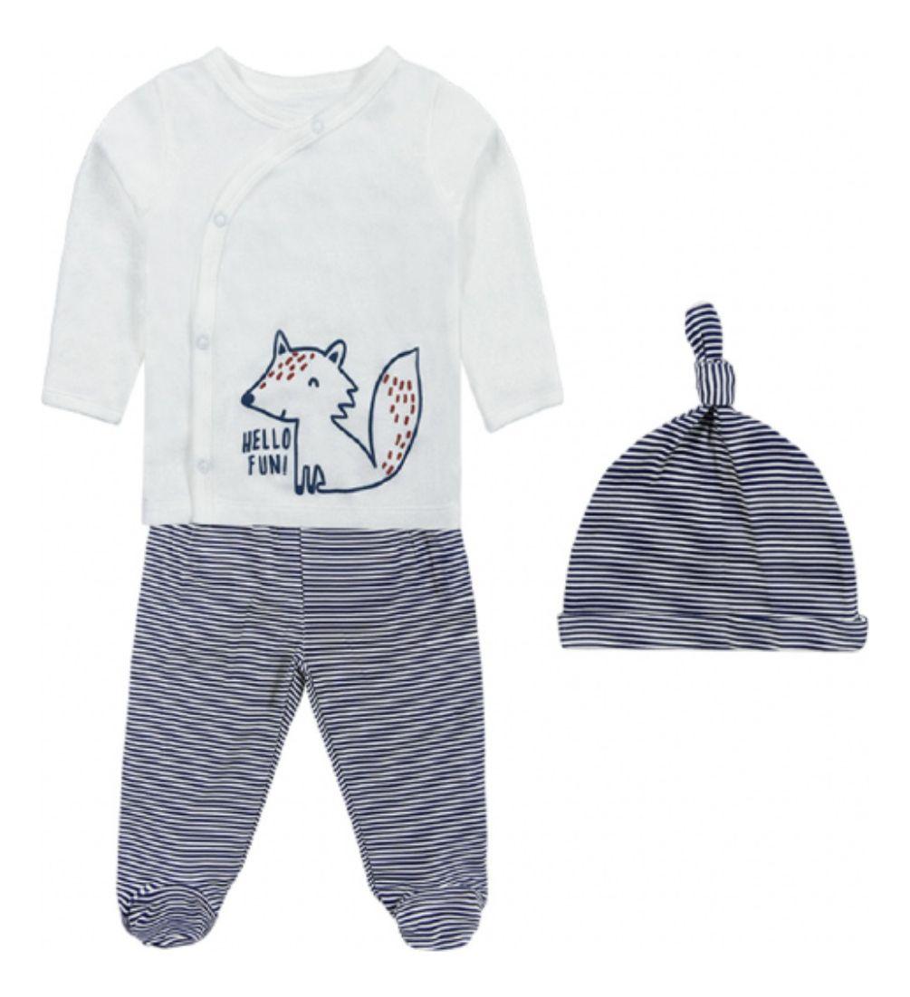 Set de 3 Piezas Poleron Pantalon Gorro para Bebés Tedmimak-0
