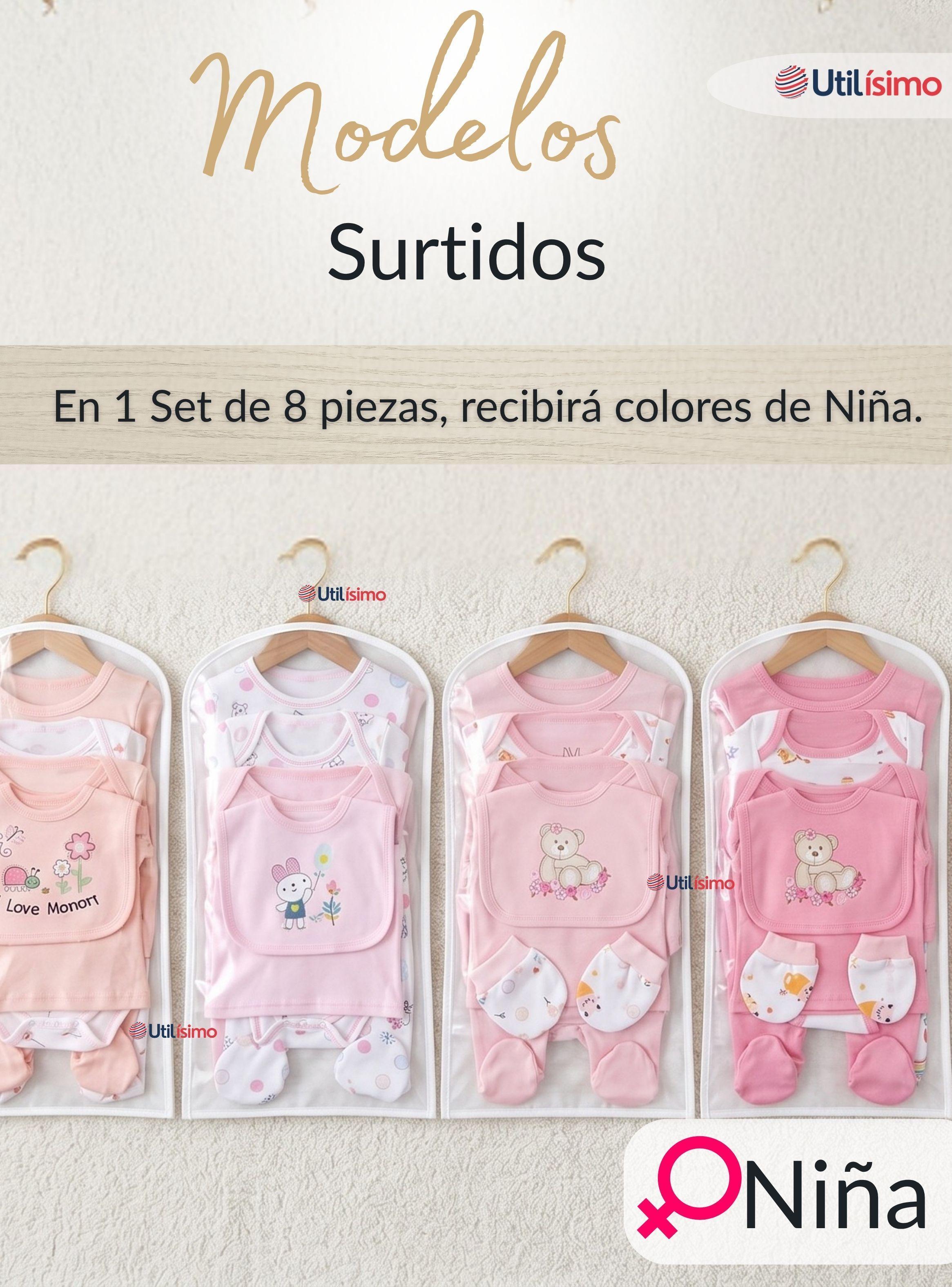 Set Ajuar Bebé 8 Piezas Surtido NIÑA 100% de Algodón-3
