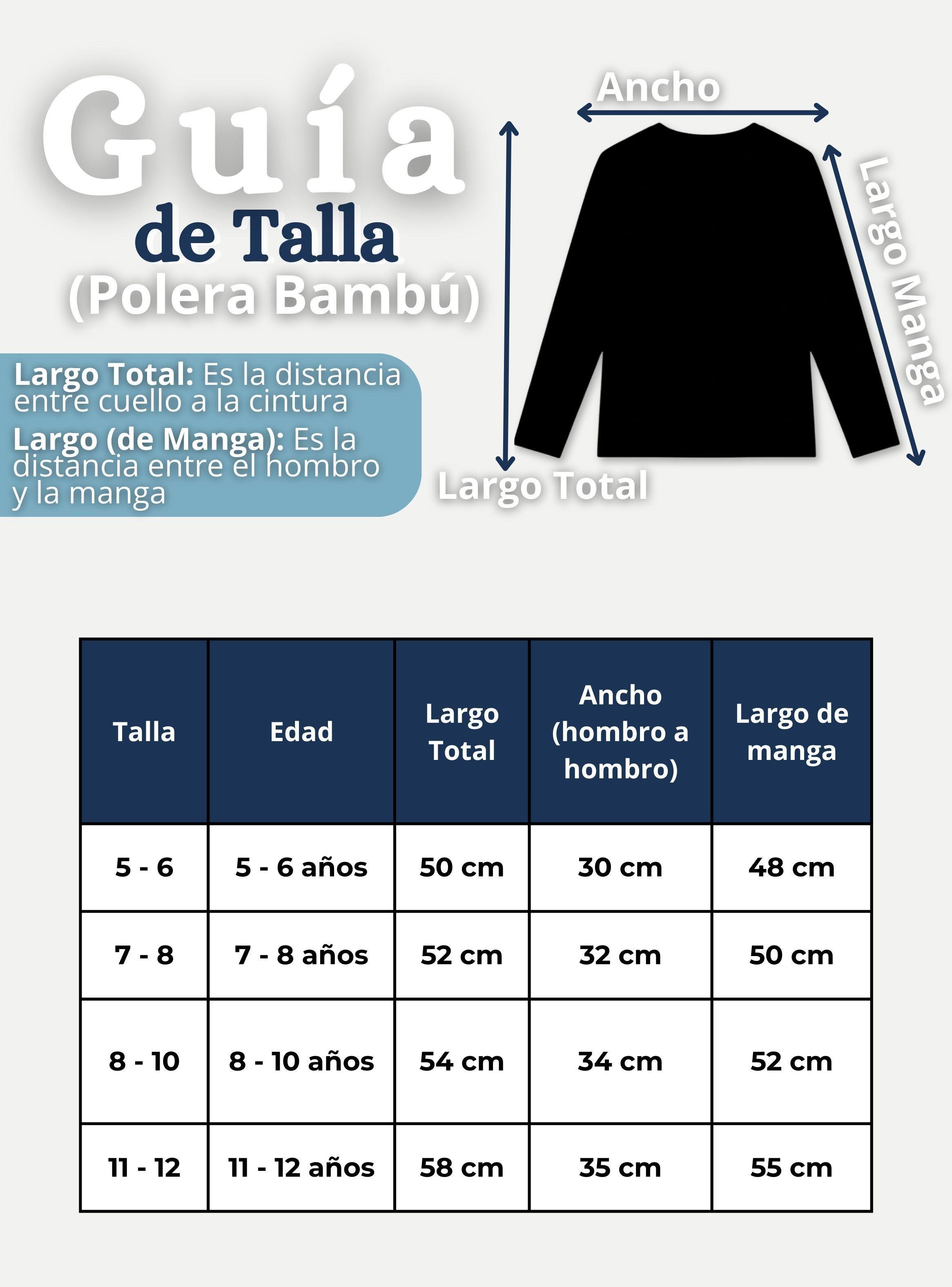 Polera Camiseta Bambú Negra Cuello Redondo Primera Capa Manga Larga Niños-2