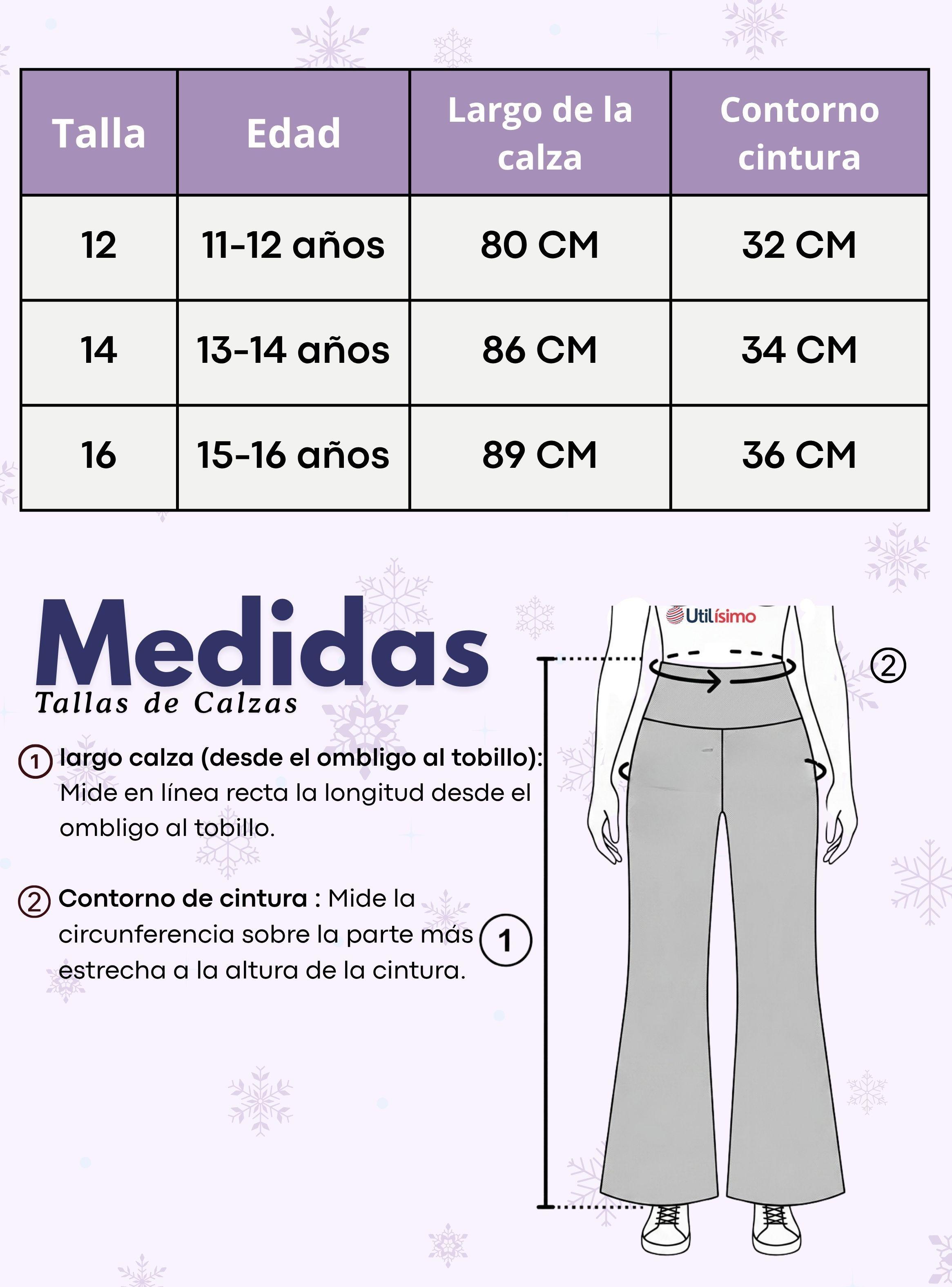 Pantalón Palazzo Polar Con Chiporro Niña Juvenil Elasticada Calza Térmica Navy Blue-4