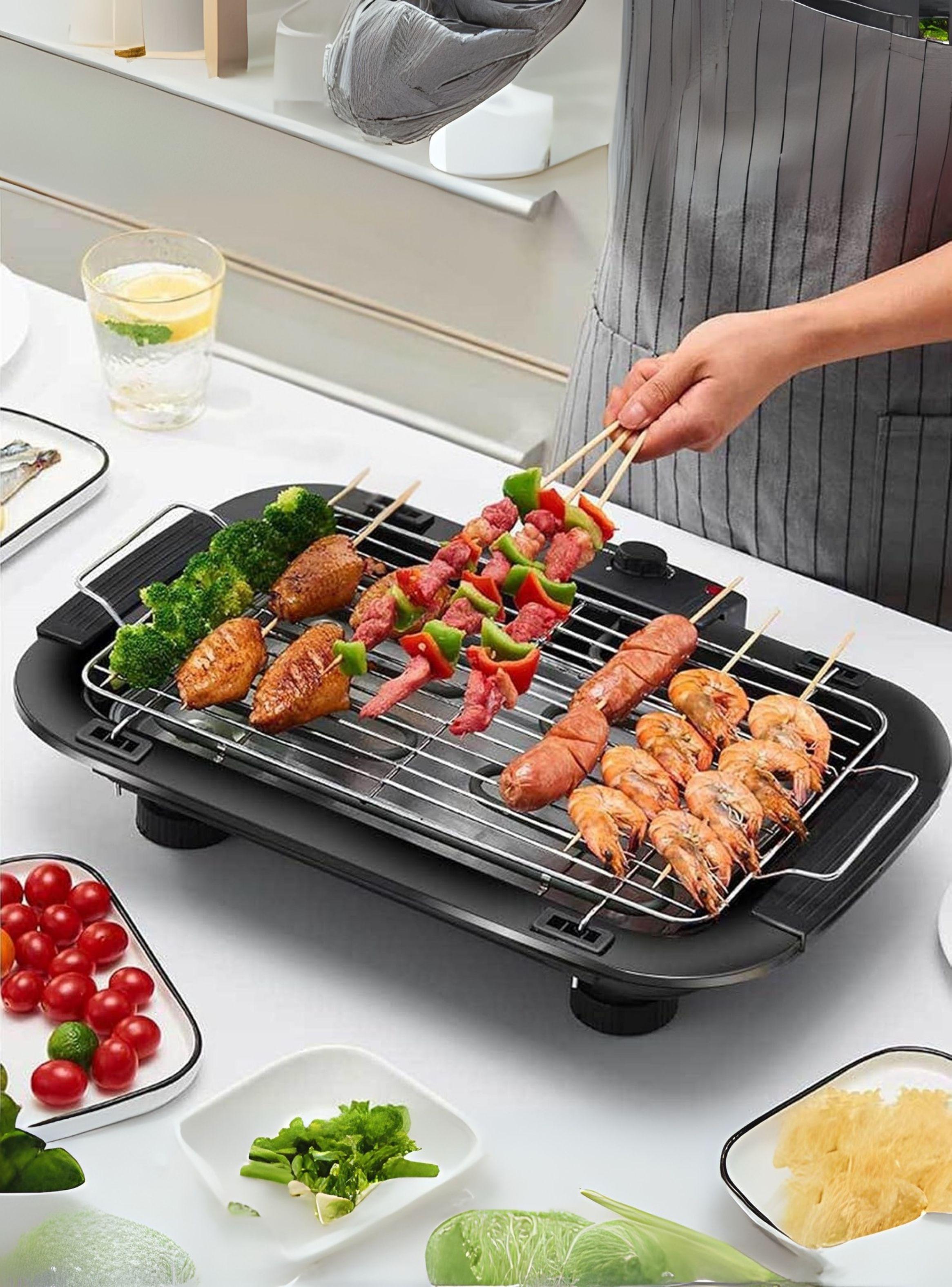 Parrillera Eléctrica Asador 2000W de Potencia Antiadherente Negro-0
