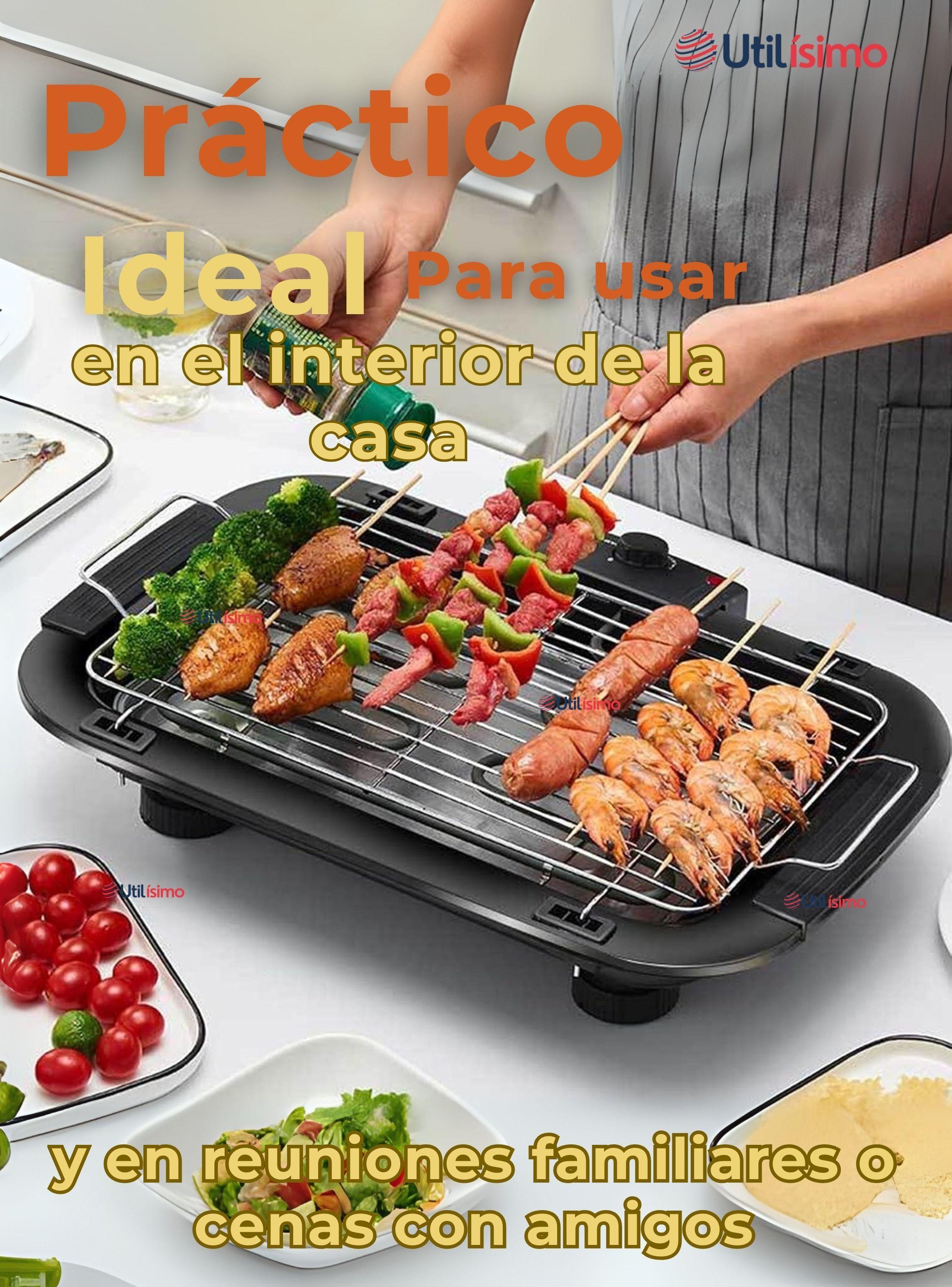 Parrillera Eléctrica Asador 2000W de Potencia Antiadherente Negro-3