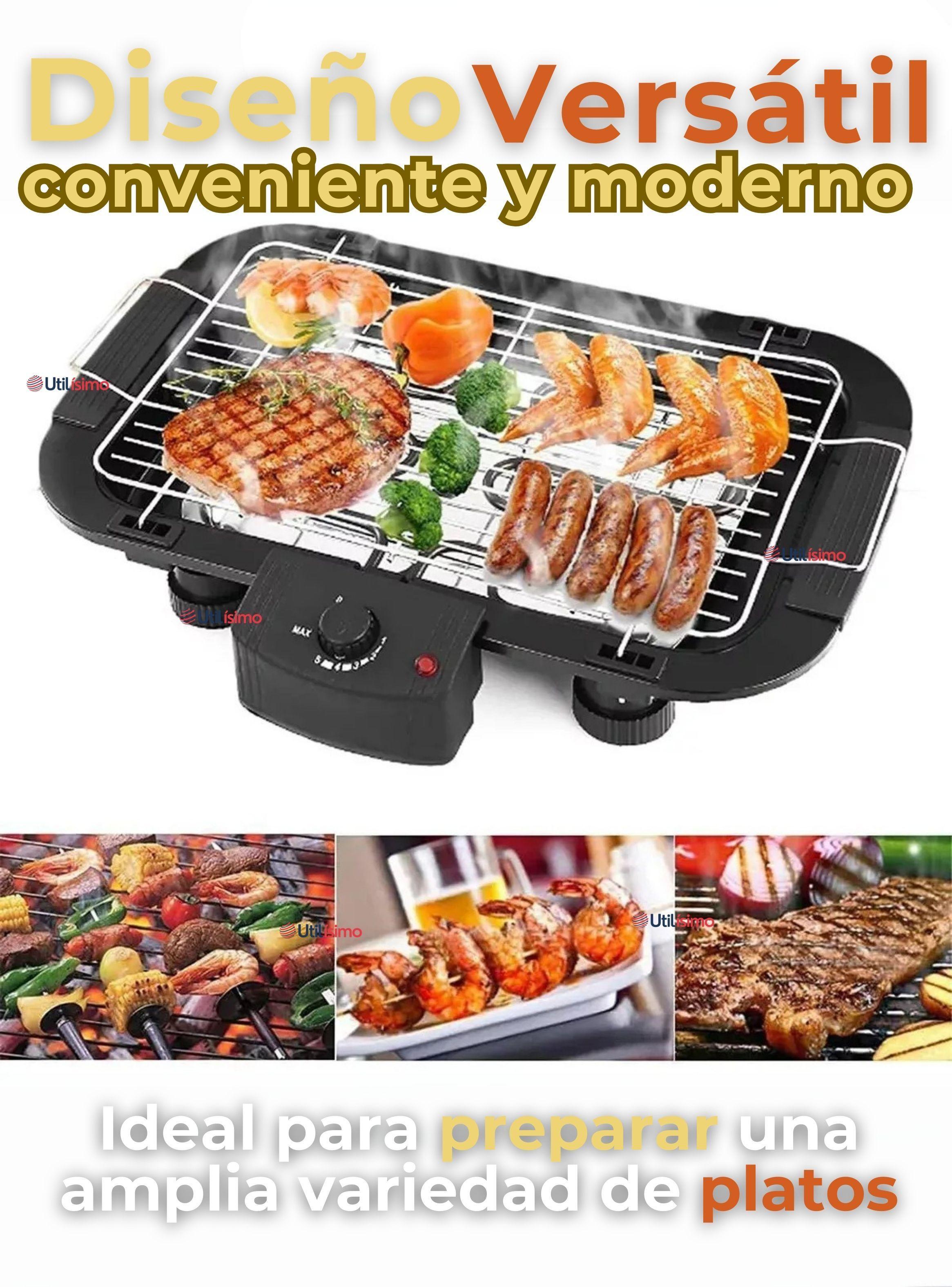 Parrillera Eléctrica Asador 2000W de Potencia Antiadherente Negro-5