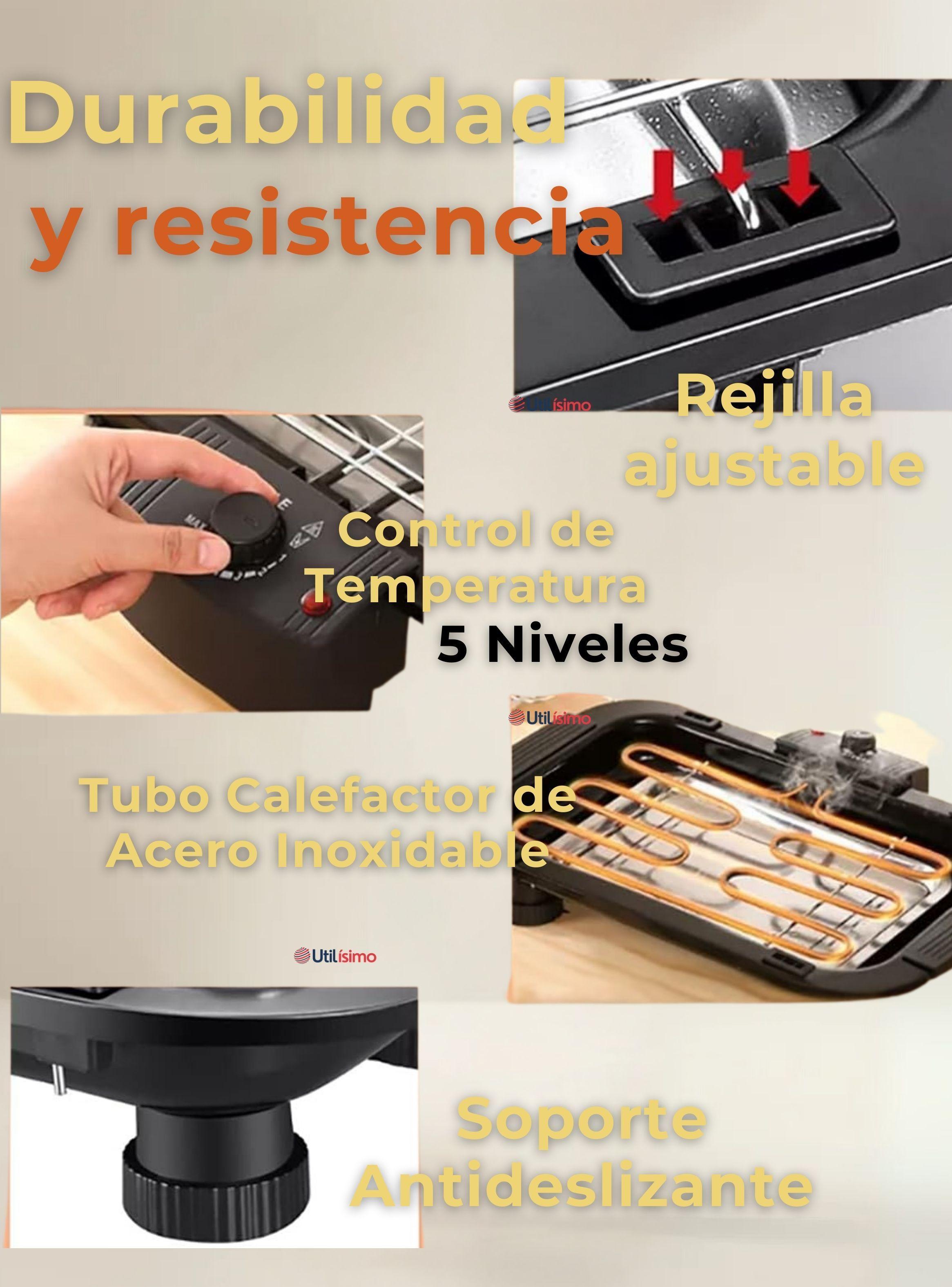 Parrillera Eléctrica Asador 2000W de Potencia Antiadherente Negro-6