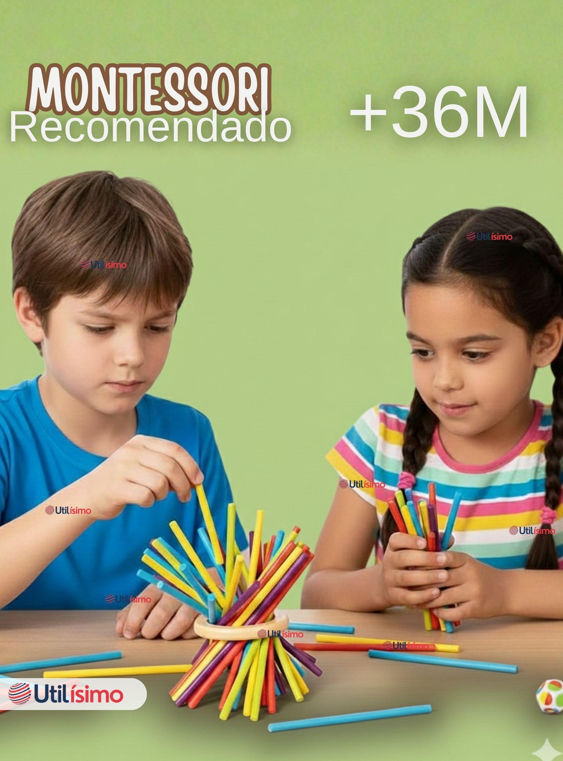 Juego de Mesa Funcional 49 Piezas Montessori Juguete para Niño Niña de Madera -6