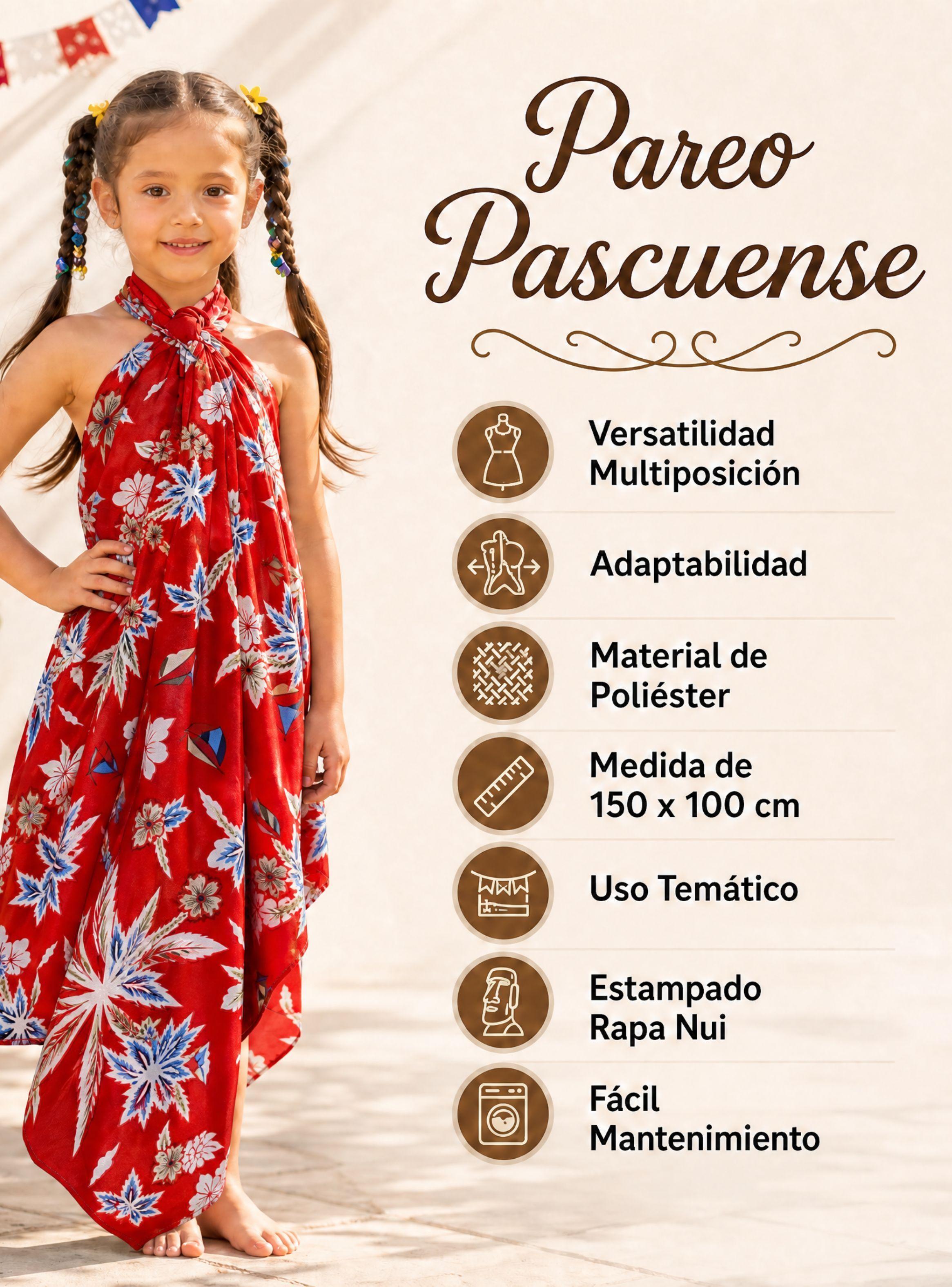Pareo Pascuense Hawaiano Niña Surtidos Danza Fiestas Patrias-4