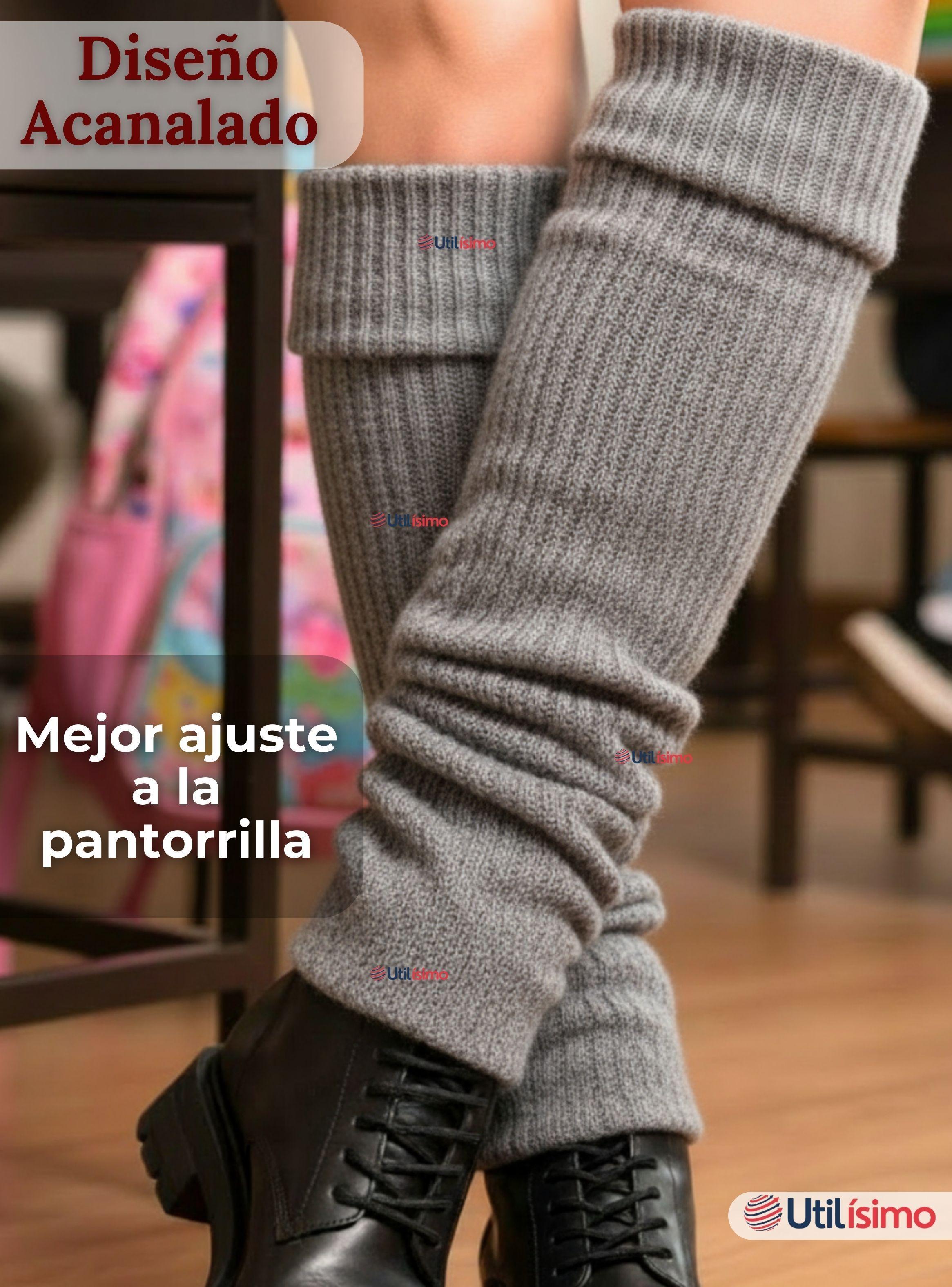 Pack 3 Polainas Escolares Invierno Abrigadoras para Niñas Gris Acrílico-4