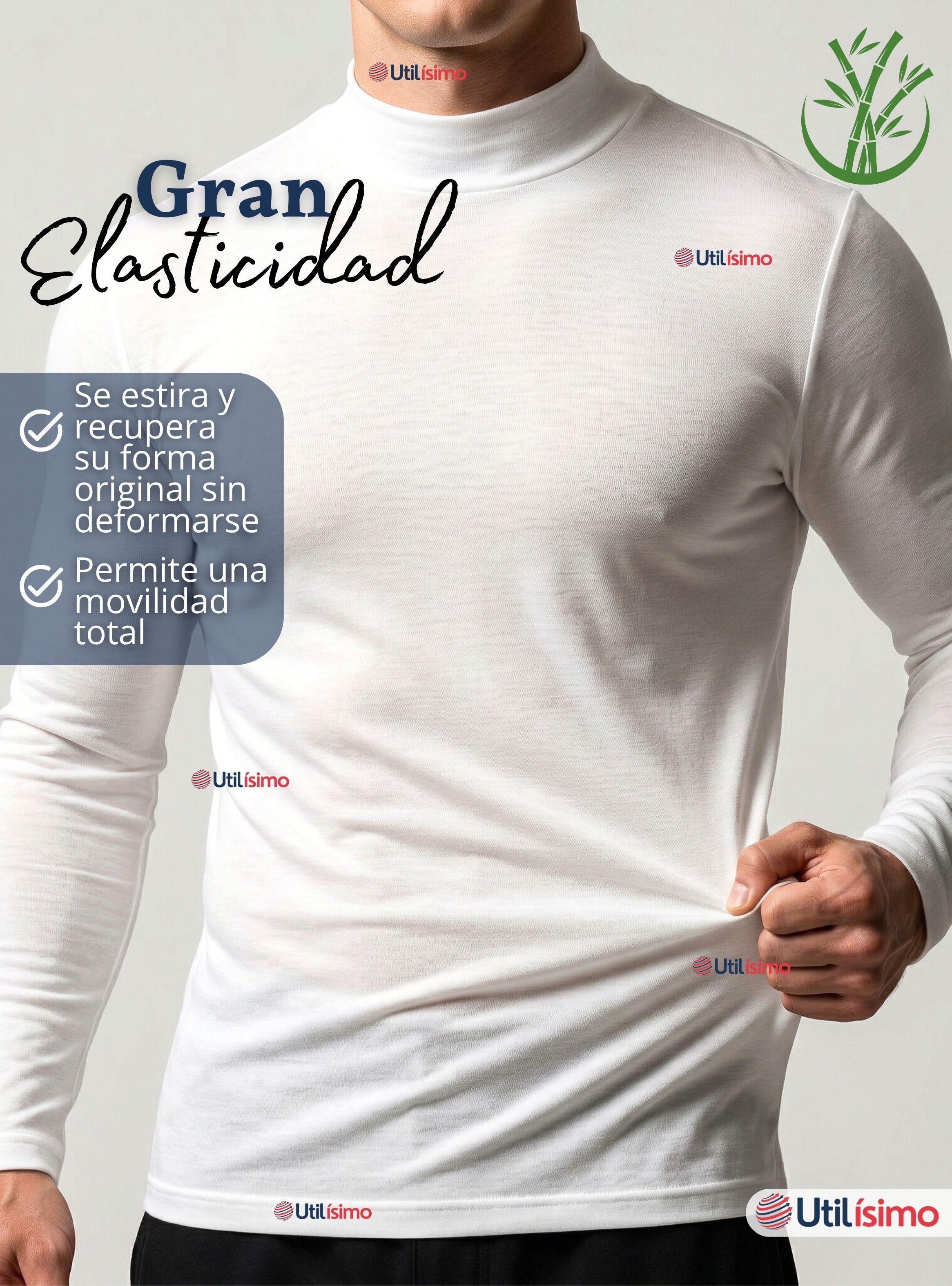 Pack 6 Camisetas Poleras Bambú Primera Capa Cuello Beatle Mangas Larga Colores Surtidos Hombre-7