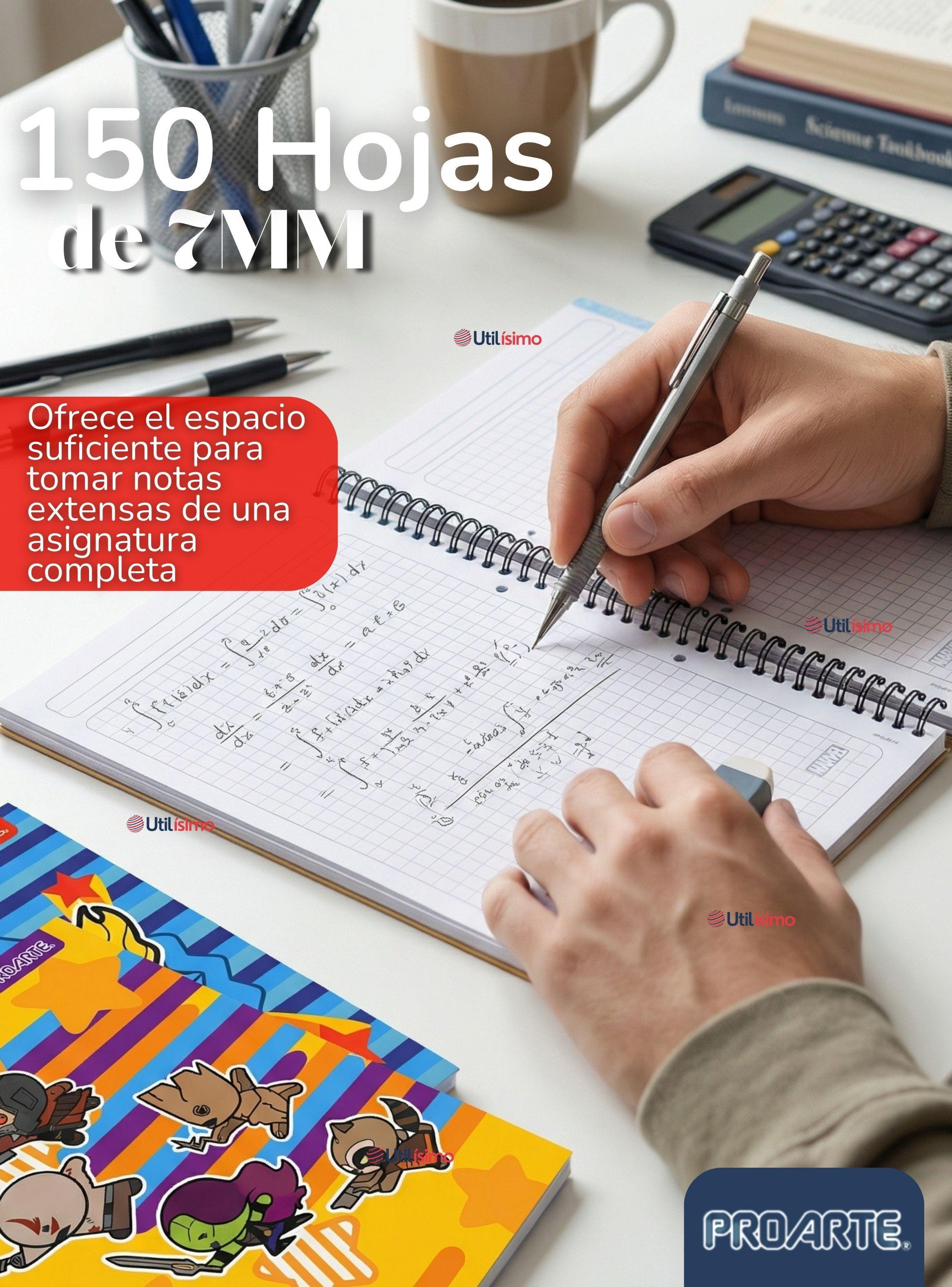 Pack 3 Cuadernos Universitario Marvel Heroes Kawaii 150 Hojas Tapa Gruesa Proarte Diseño Surtido-6