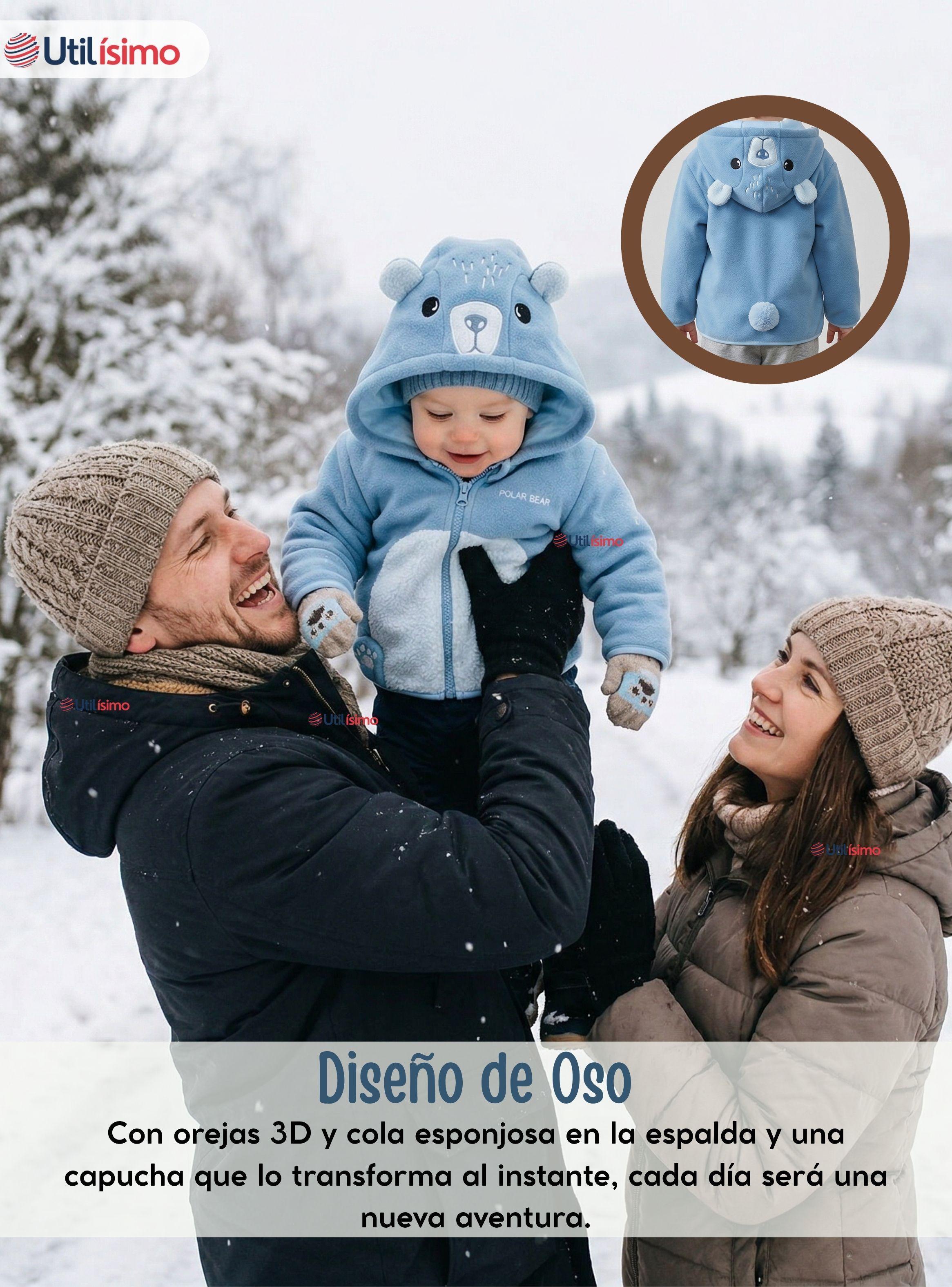 Polerón Polar Con Capucha Invierno de Bebé Niño Arctic Bear-5