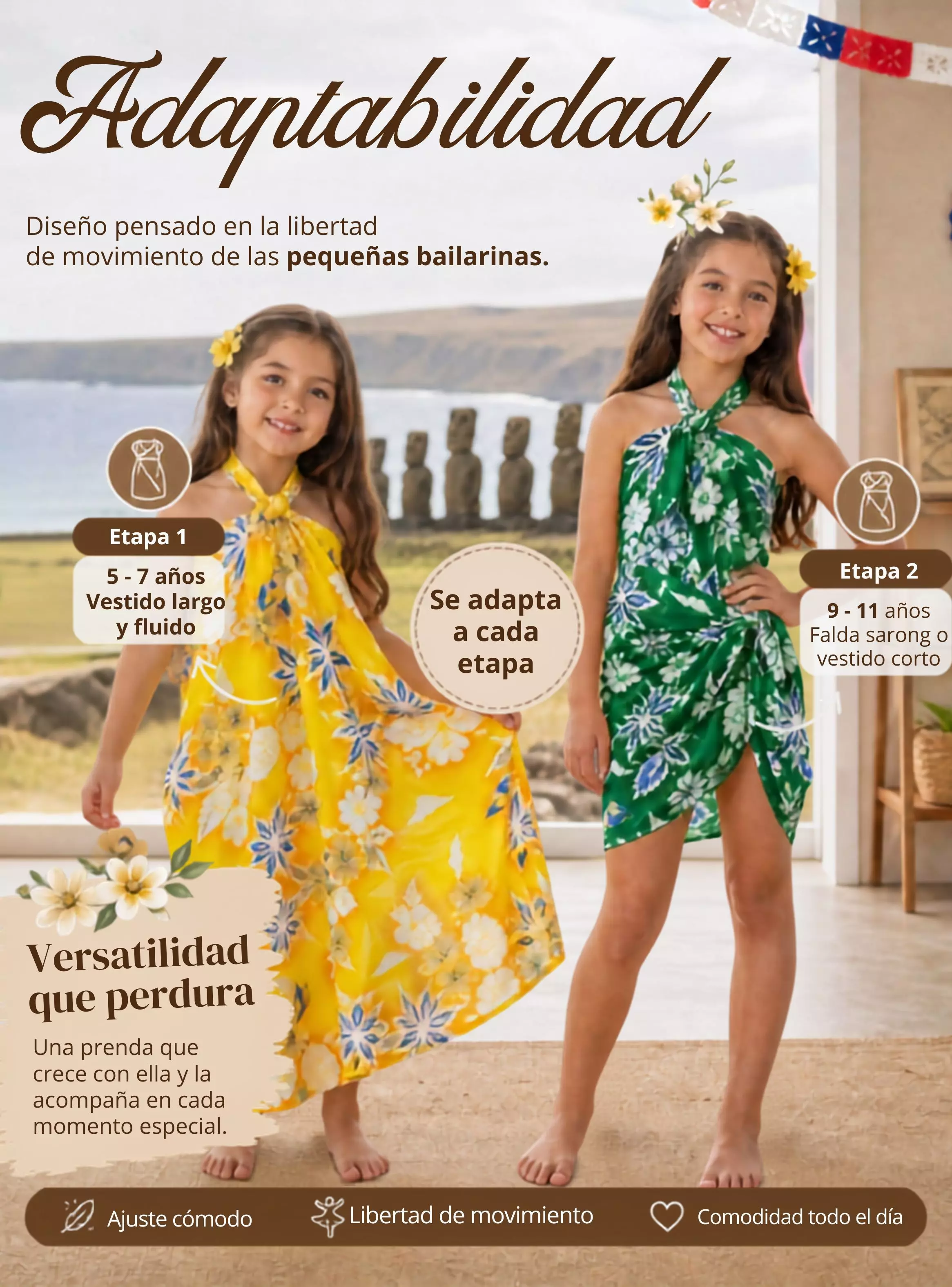 Pareo Pascuense Niña Hawaiano Surtidos Danza Fiestas Patrias-4