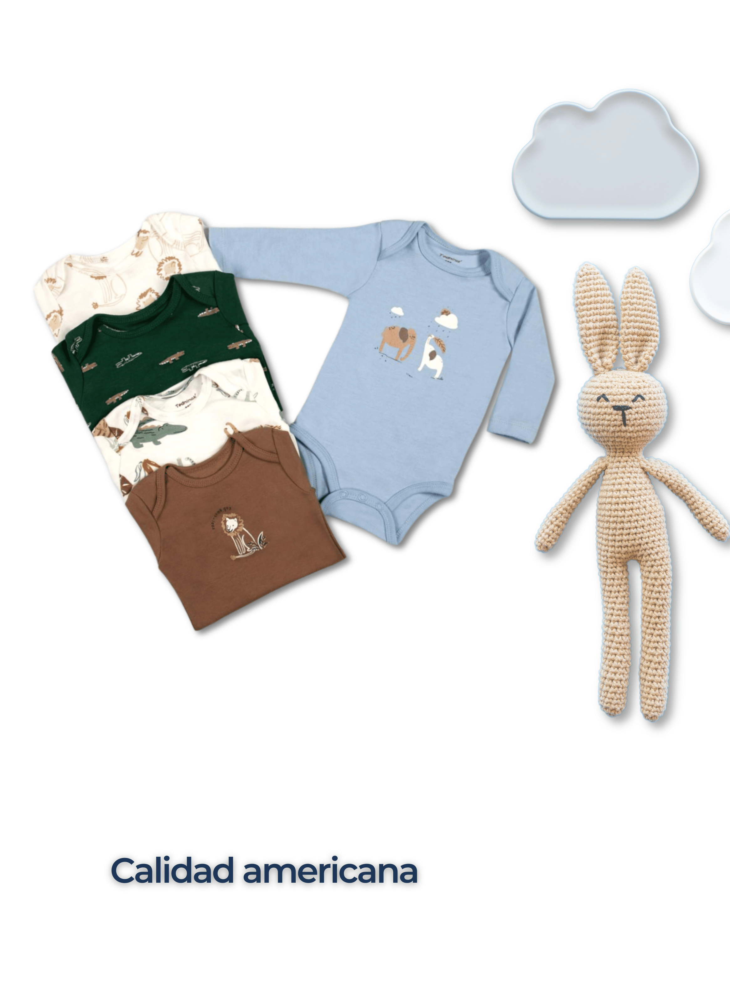 Pack 5 Bodys Bebé Niño Manga Larga Tedmimak 100% Algodón Fun Animals-5
