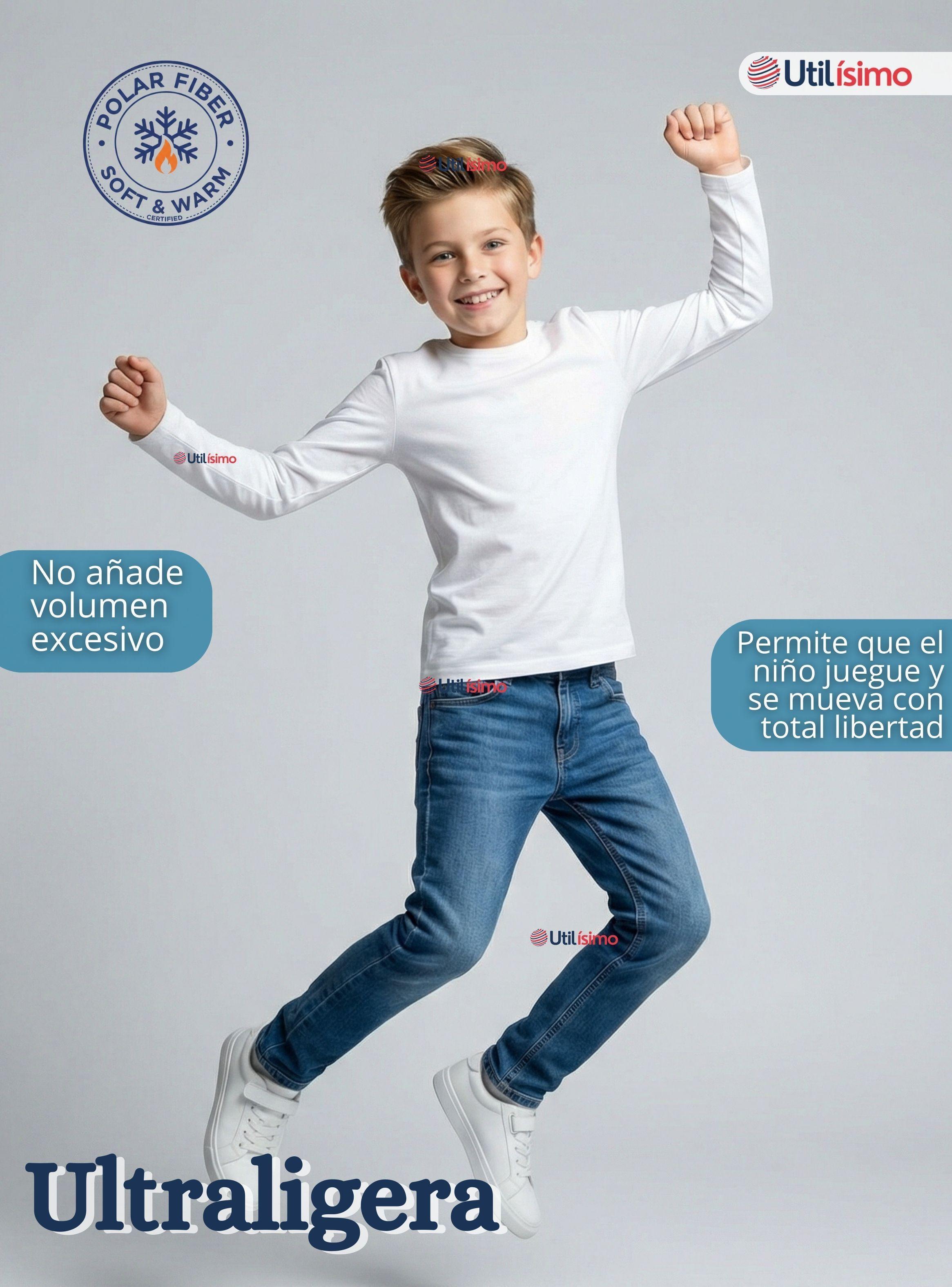 Pack 3 Poleras Camisetas Polar Primera Capa Cuello Redondo Manga Larga Colores Surtido Niño-5