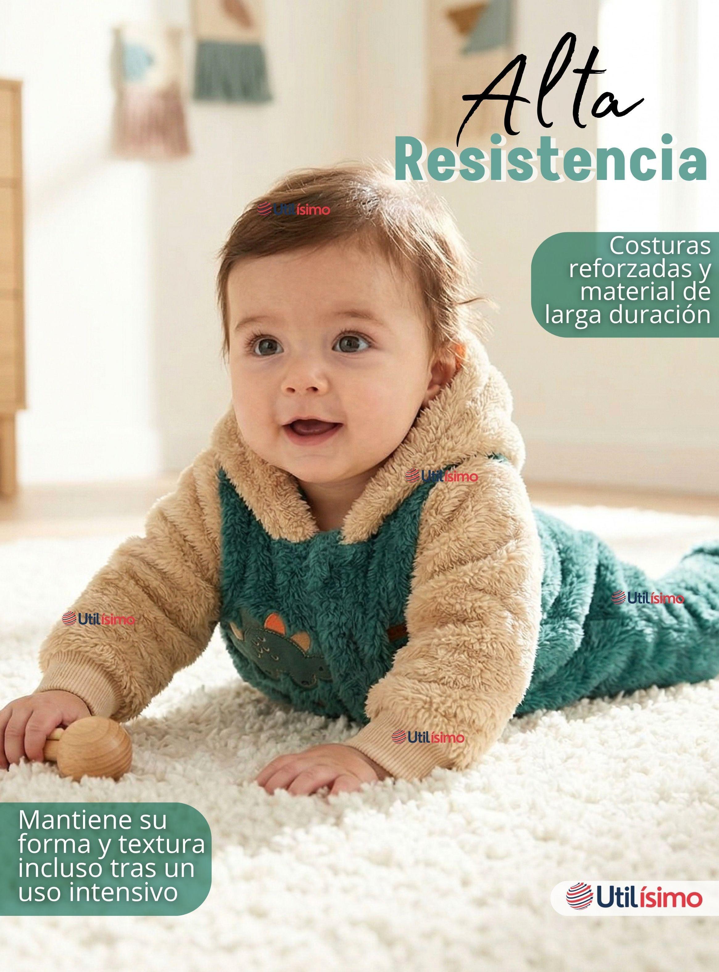 Enterito Con Capucha Tela Plush Verde Dinosaurio de Bebé Niño-5