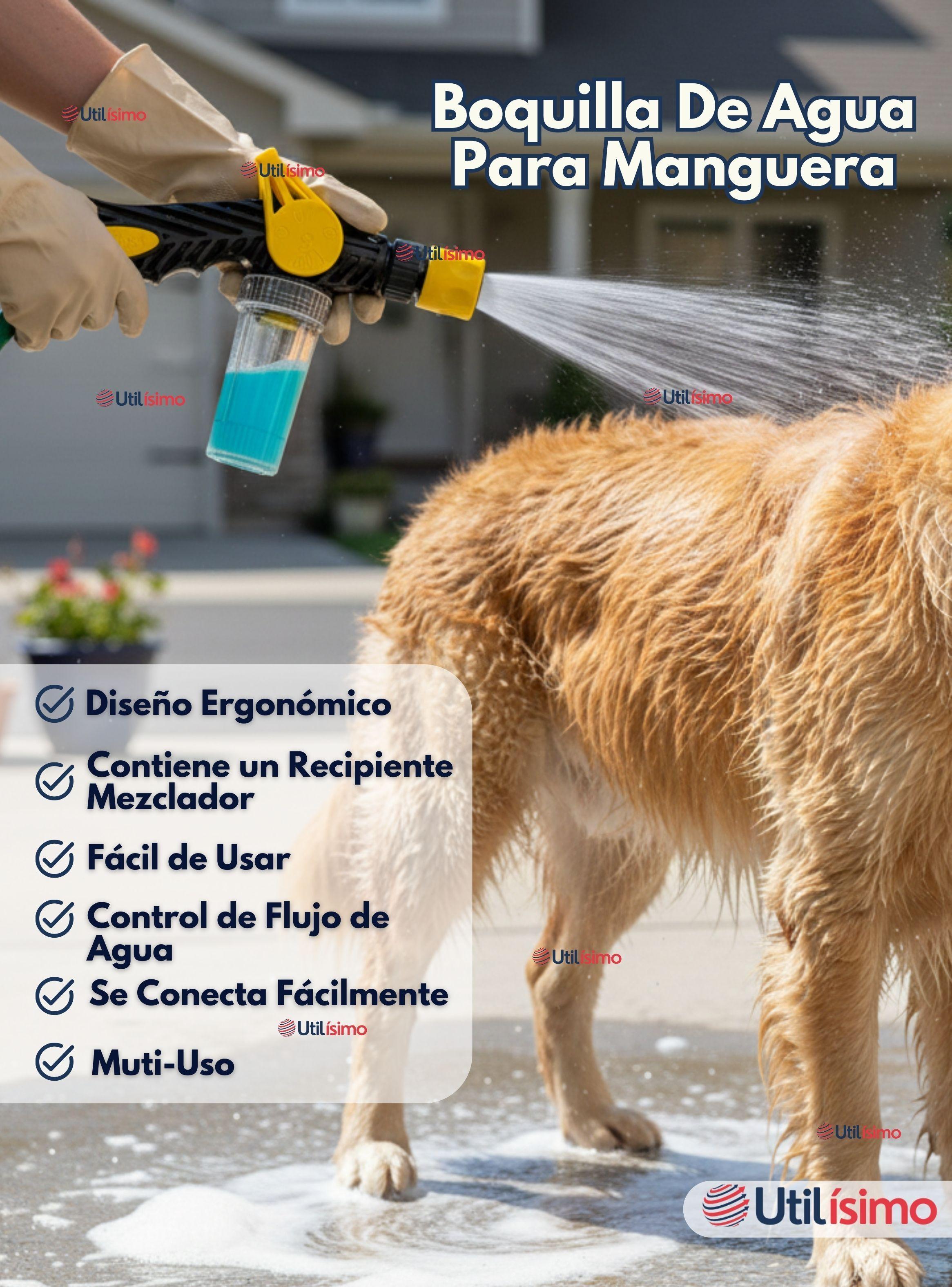 Pistola de Riego con Dispensador Pulverizador de Espuma Manguera de Jardín -2