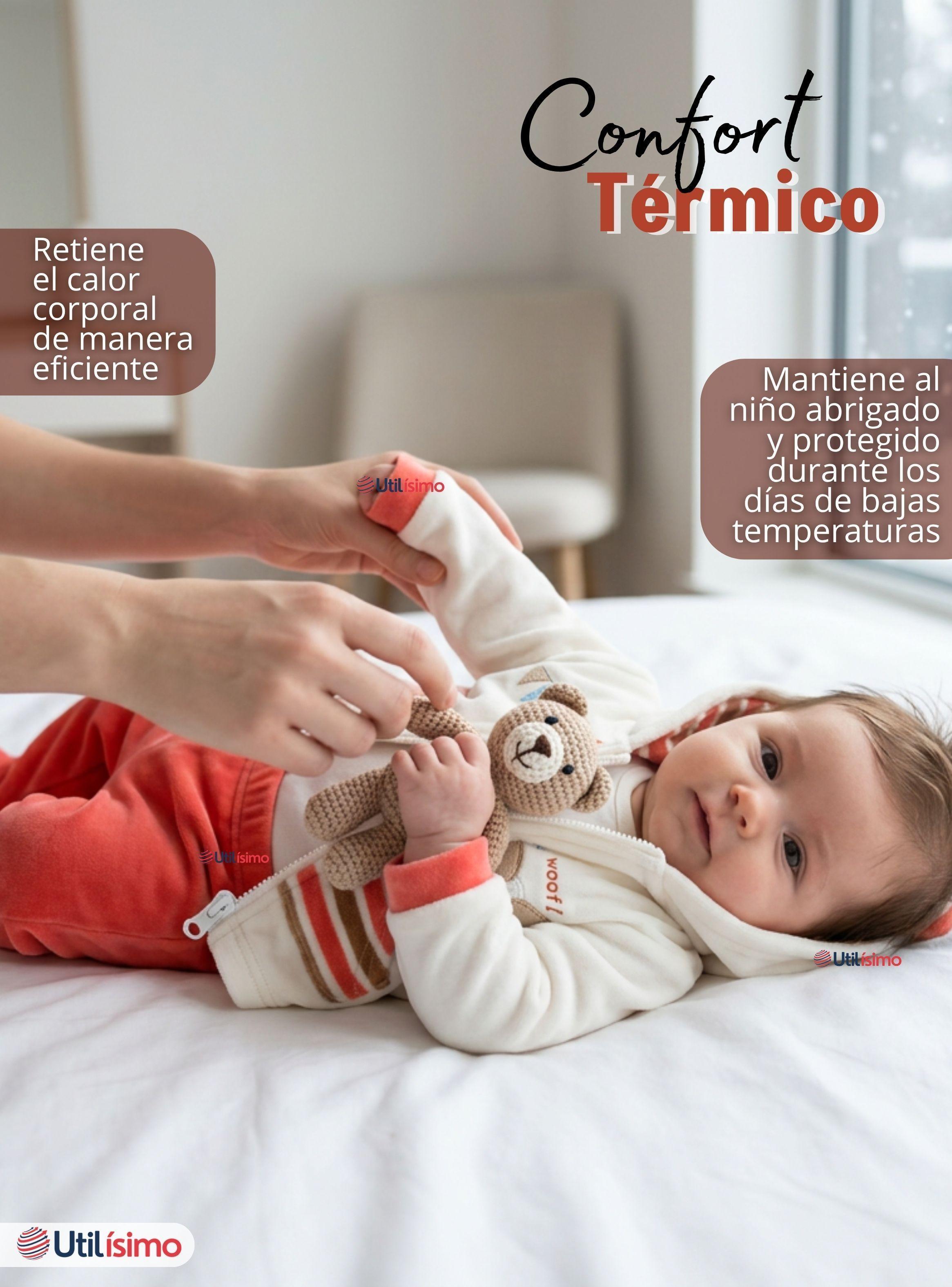 Conjunto 2 Piezas Buzo Pantalón Y Polerón Con Capucha Tela Plush Bebé Niño-5