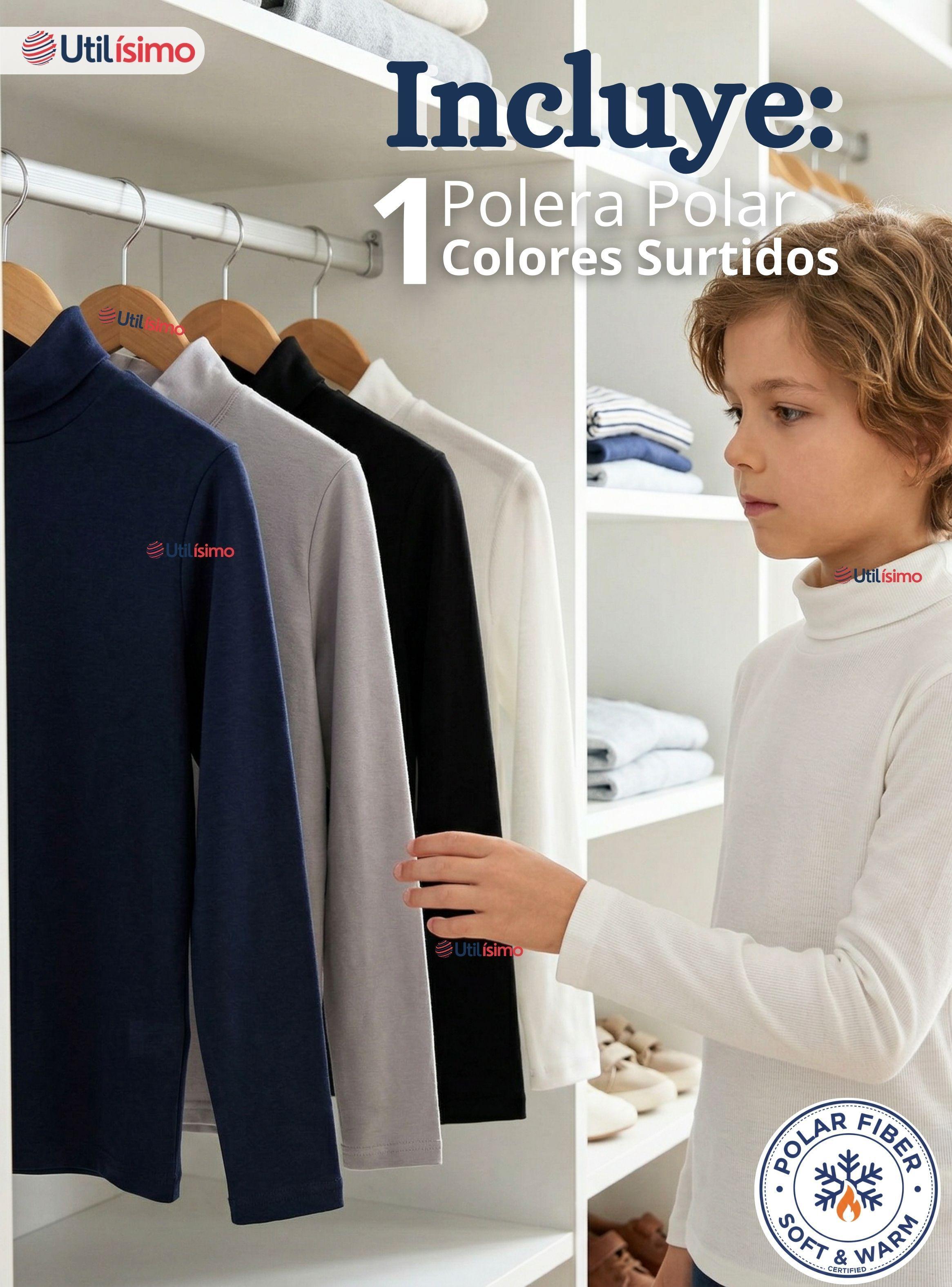 Polera Camiseta Polar Primera Capa Beatle Manga Larga Colores Surtido Niños-1