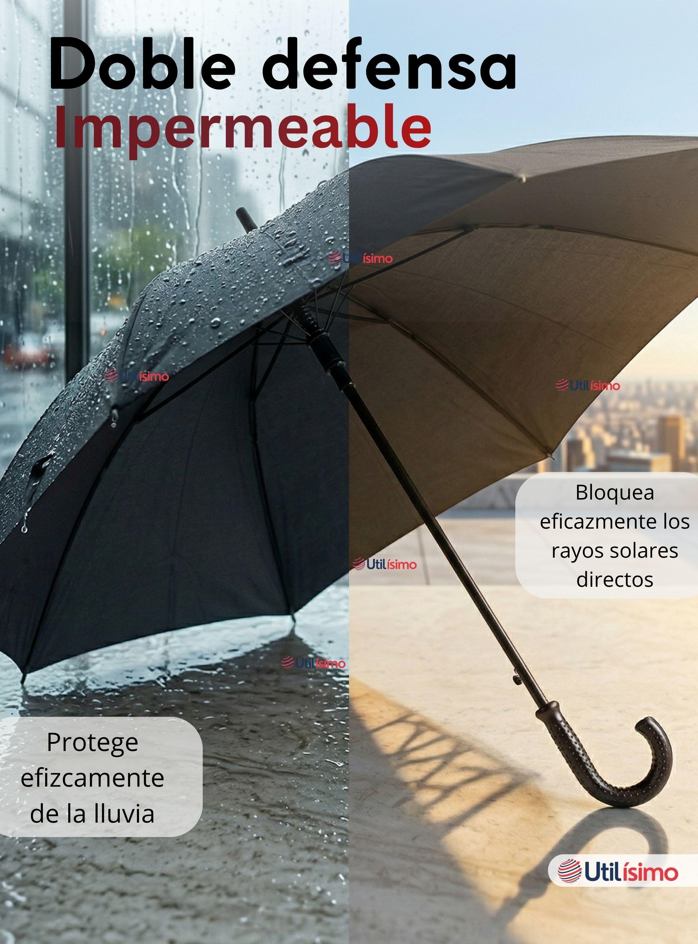 Paraguas Impermeable Grande 113Cm Sombrilla Automática Mango Largo -6