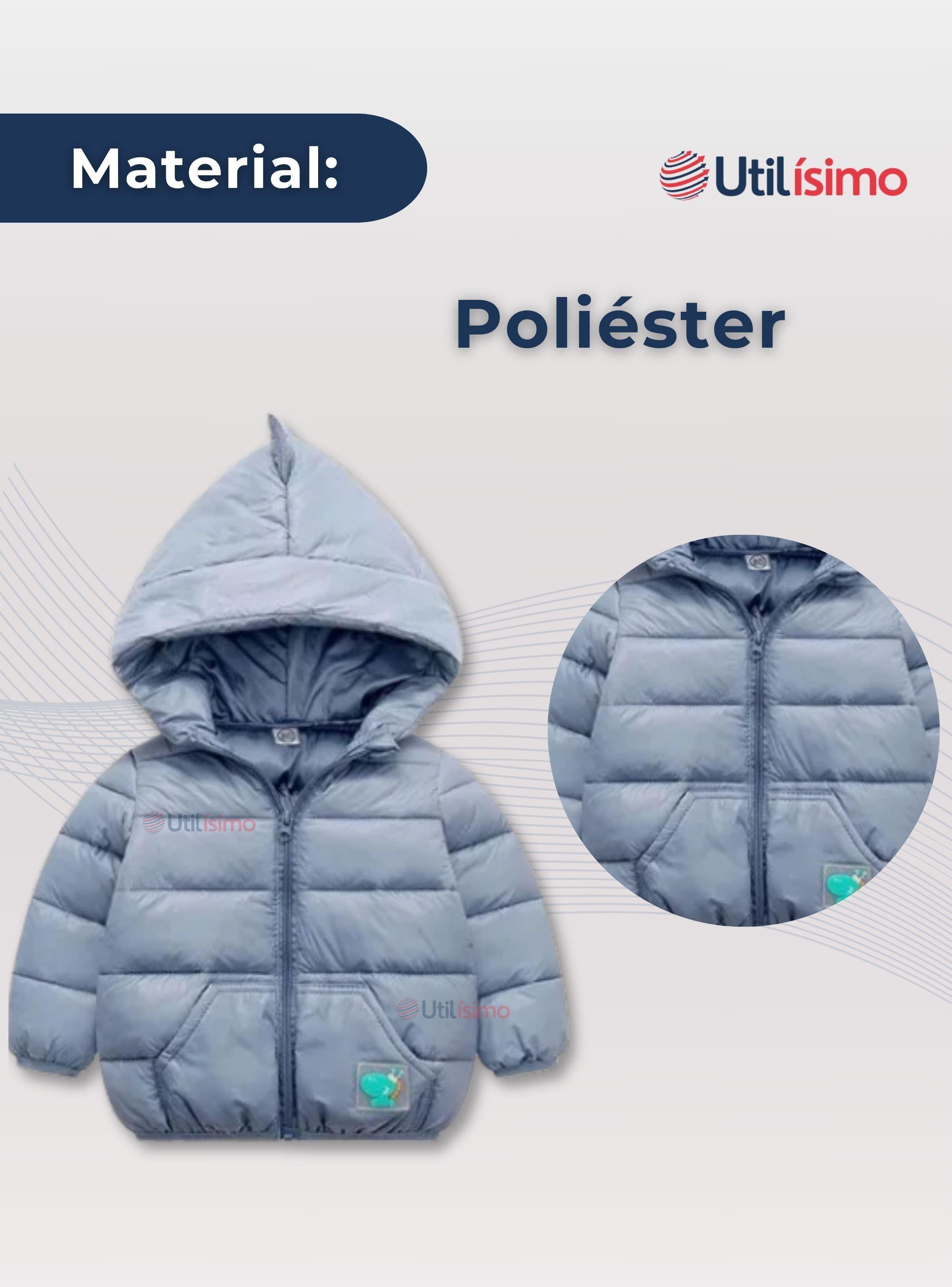 Parka Dinosaurio Con Capucha Manga Larga Niño Azul-1