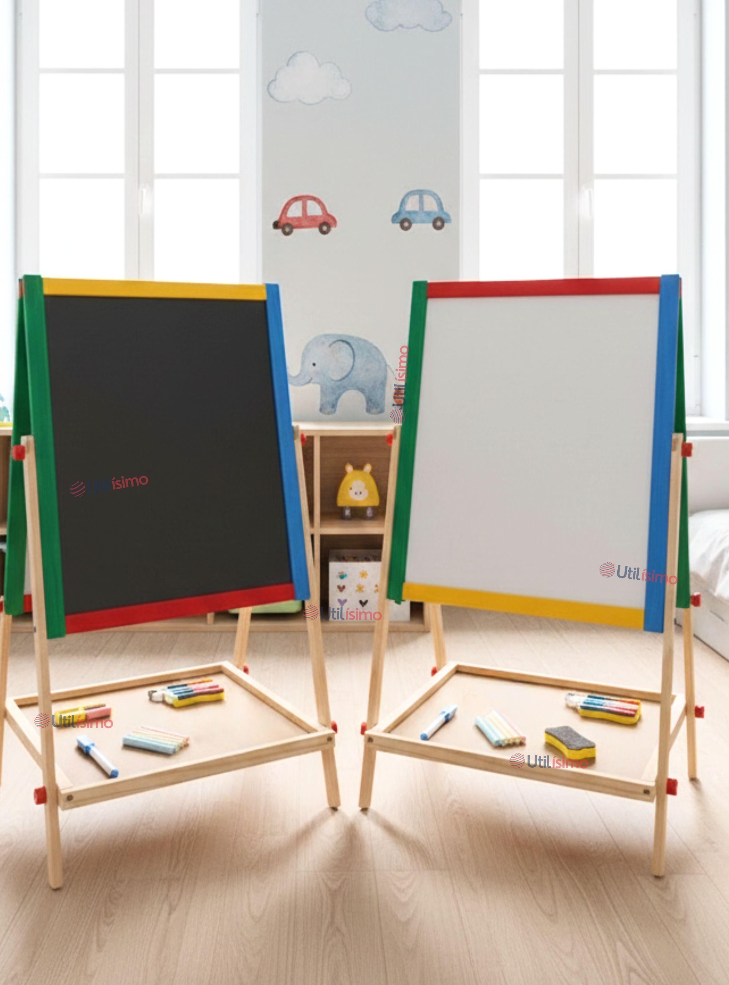 Pizarra Infantil 2 en 1 Tiza Plumon y Magnética Estilo Montessori de 64cm-0