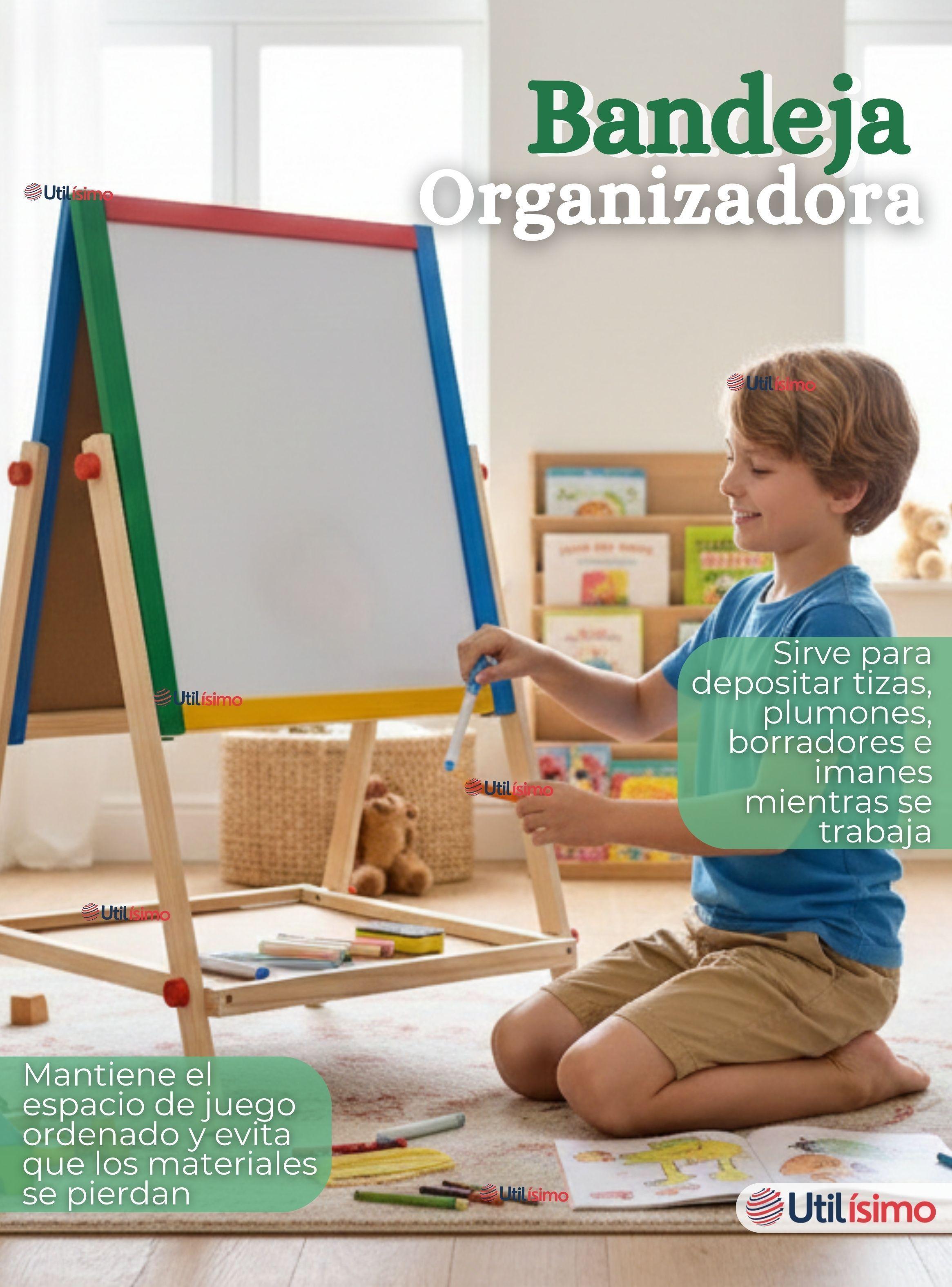 Pizarra Infantil 2 en 1 Tiza Plumon y Magnética Estilo Montessori de 64cm-6