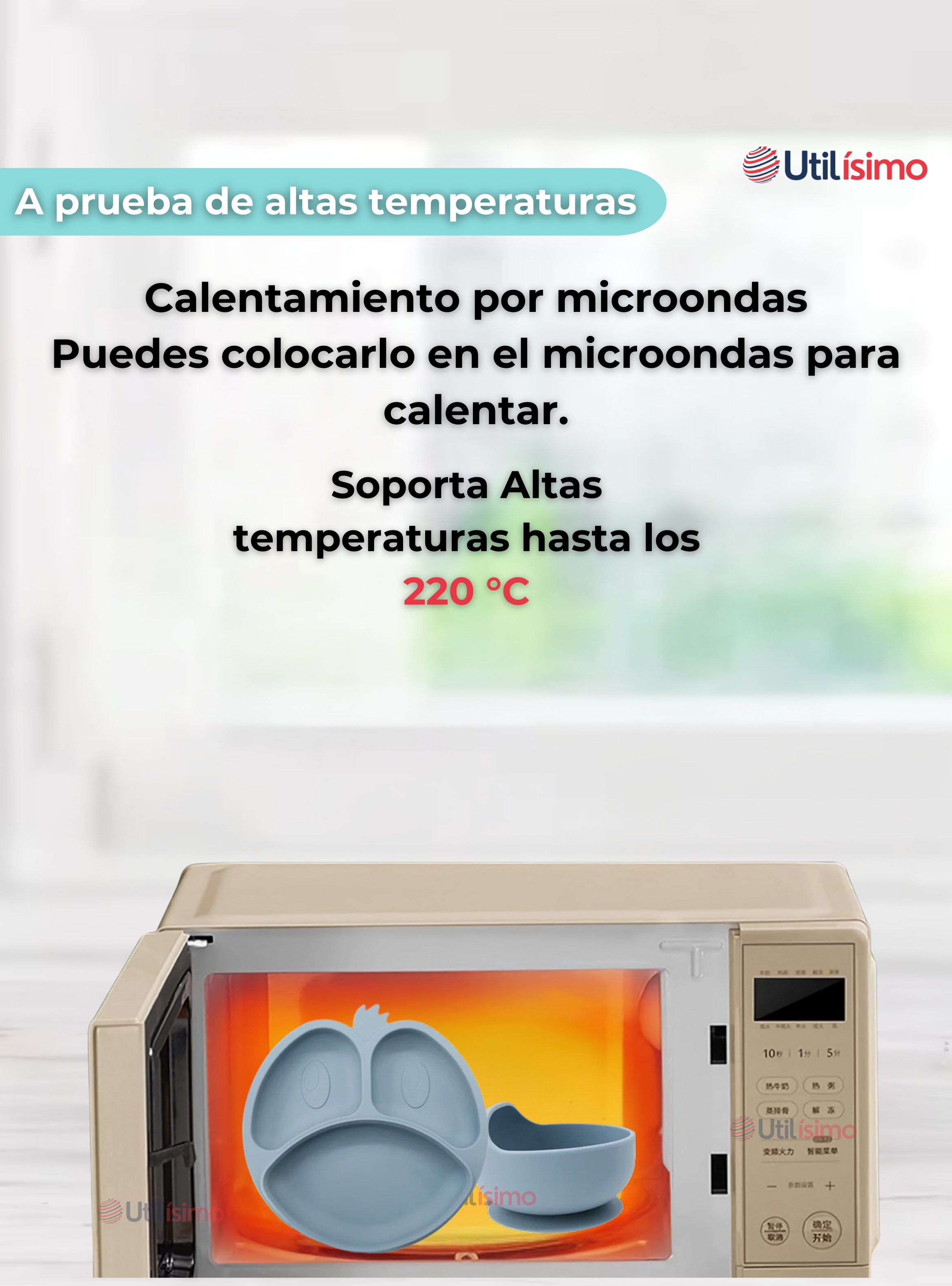 Set De Alimentación Bebé Silicona De Formas 6 Piezas Libre BPA Celeste-3