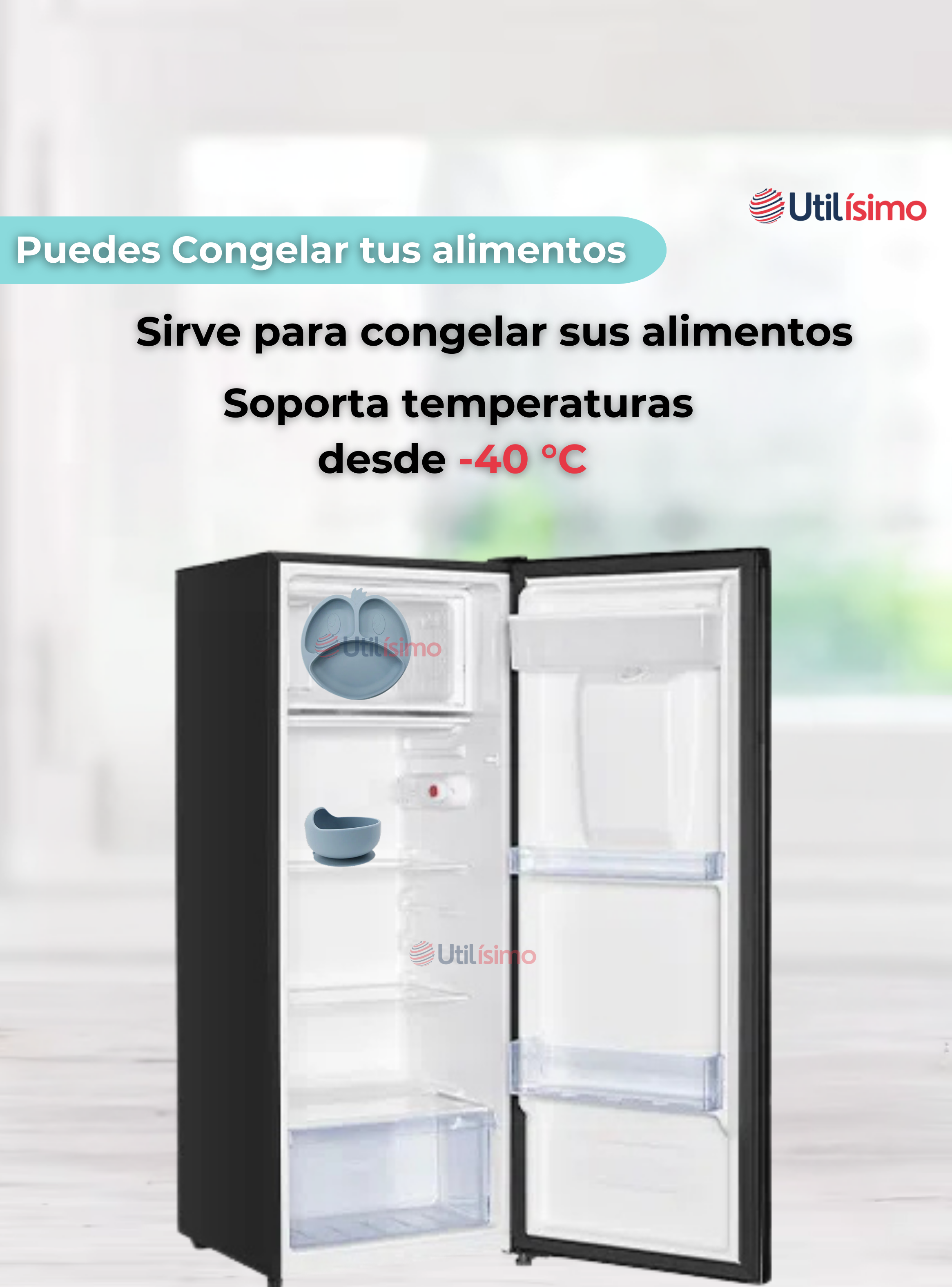 Set De Alimentación Bebé Silicona De Formas 6 Piezas Libre BPA Celeste-4