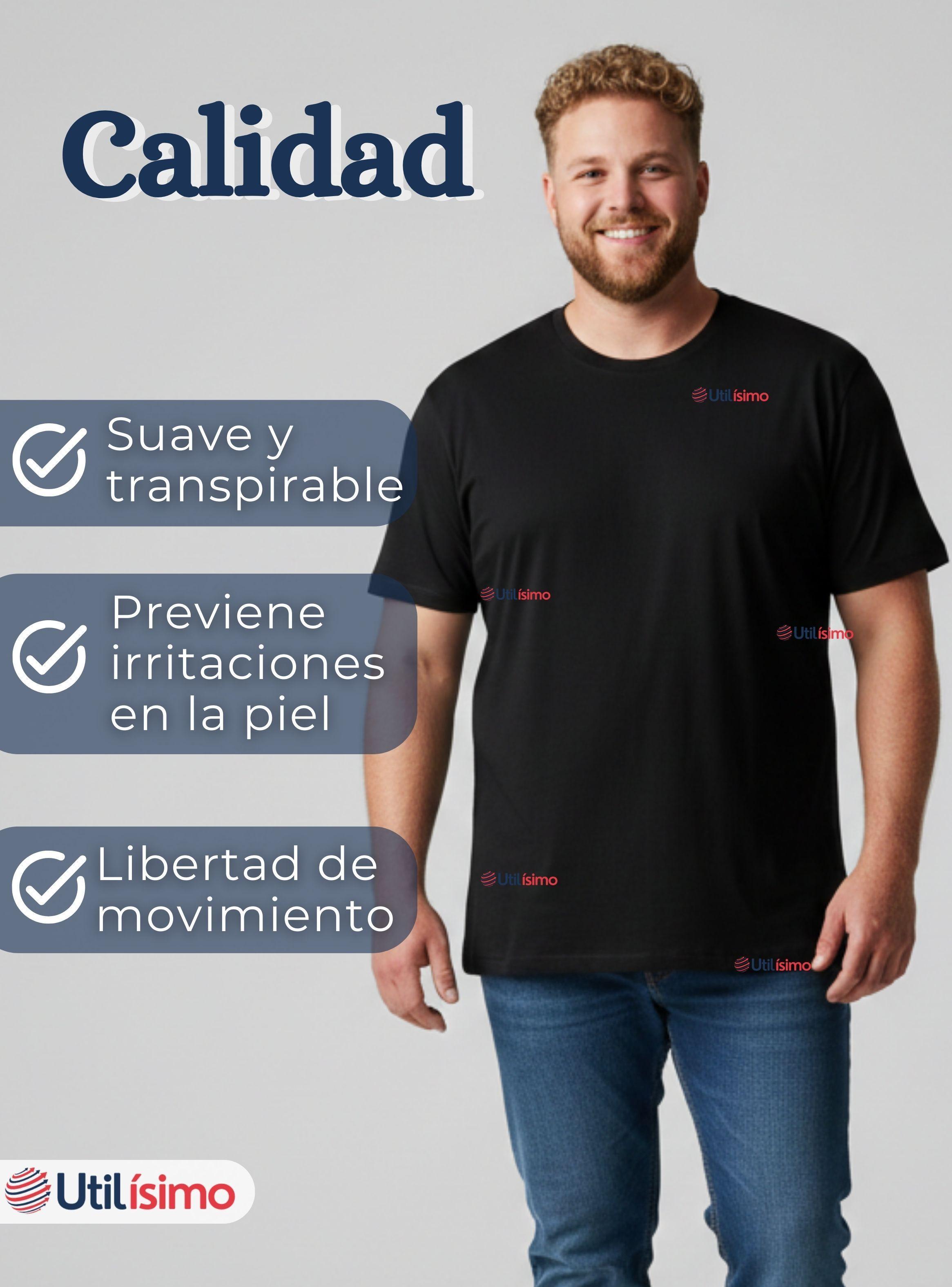 Pack 3 Camisetas Poleras 100% Algodón Básica Lisa Elástica para Hombre en Colores Surtidos-7