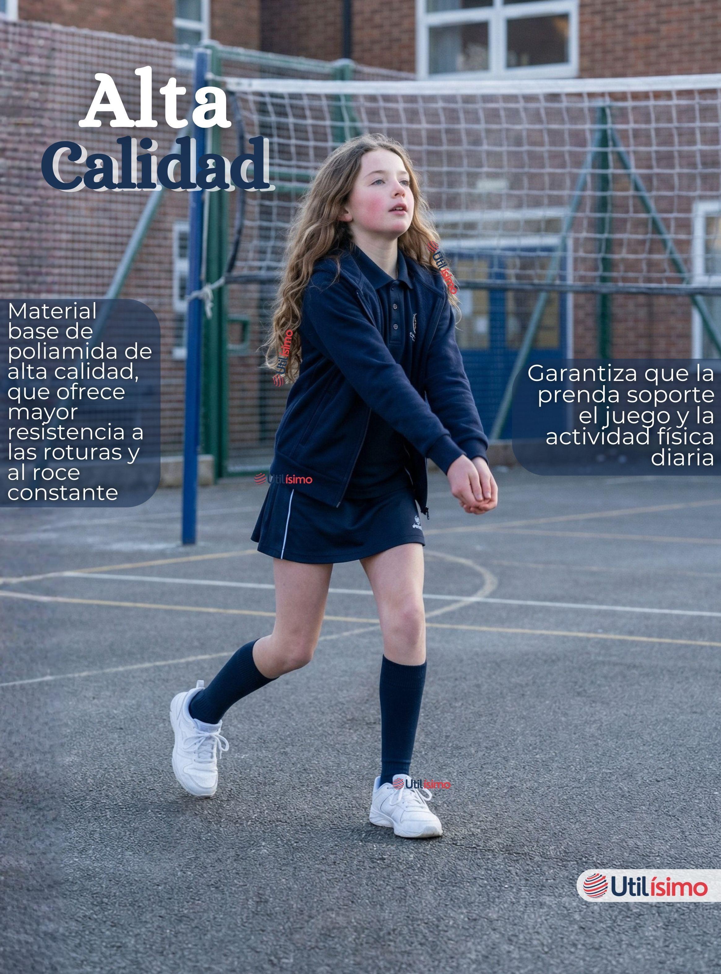 Polerón Escolar Polar Con Capucha Niña Unisex  Azul 5 a 12 años-7