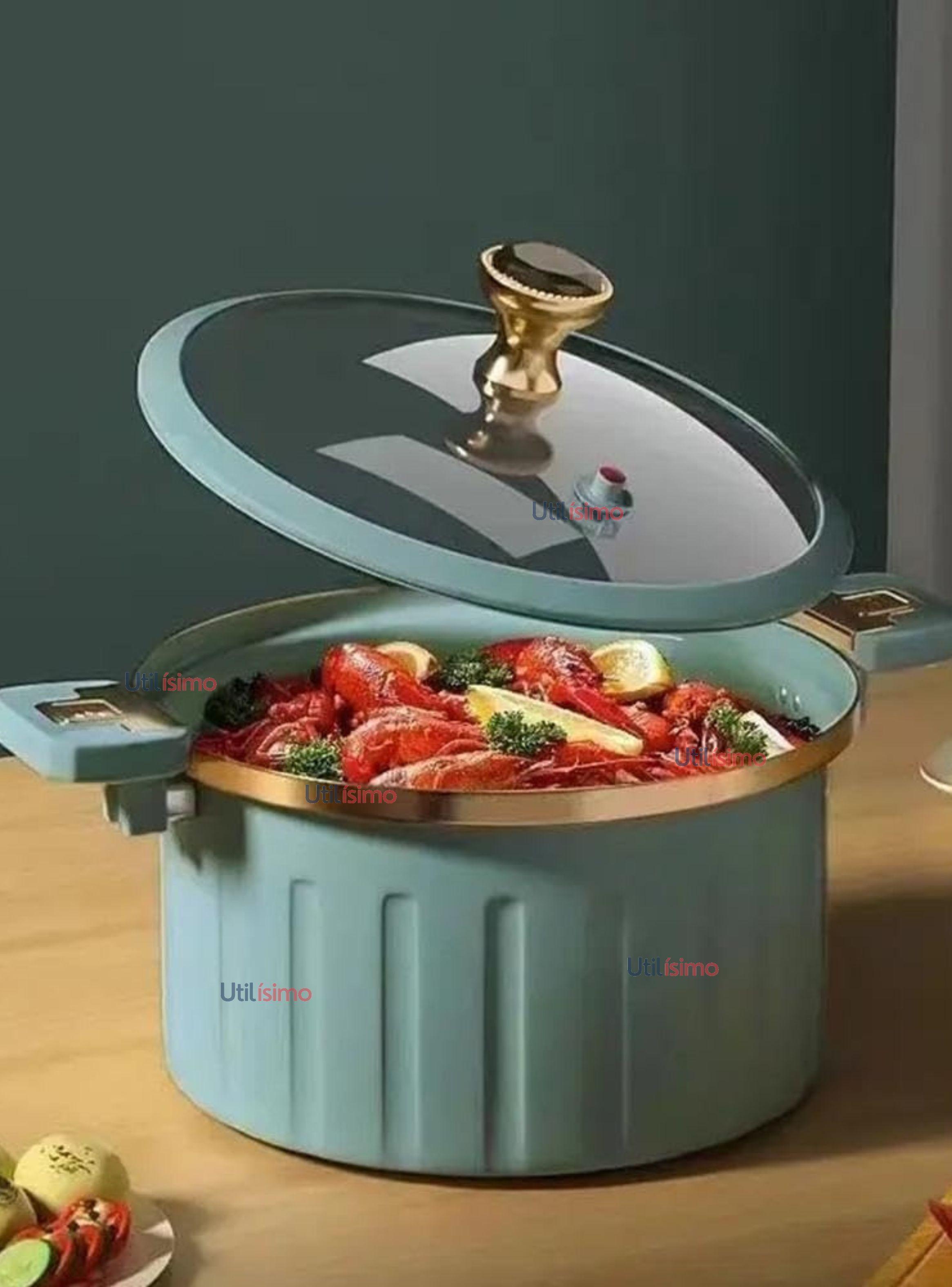 Olla de Micro Presión Esmalte Antiadherente Capacidad 10 Litros Azul-0