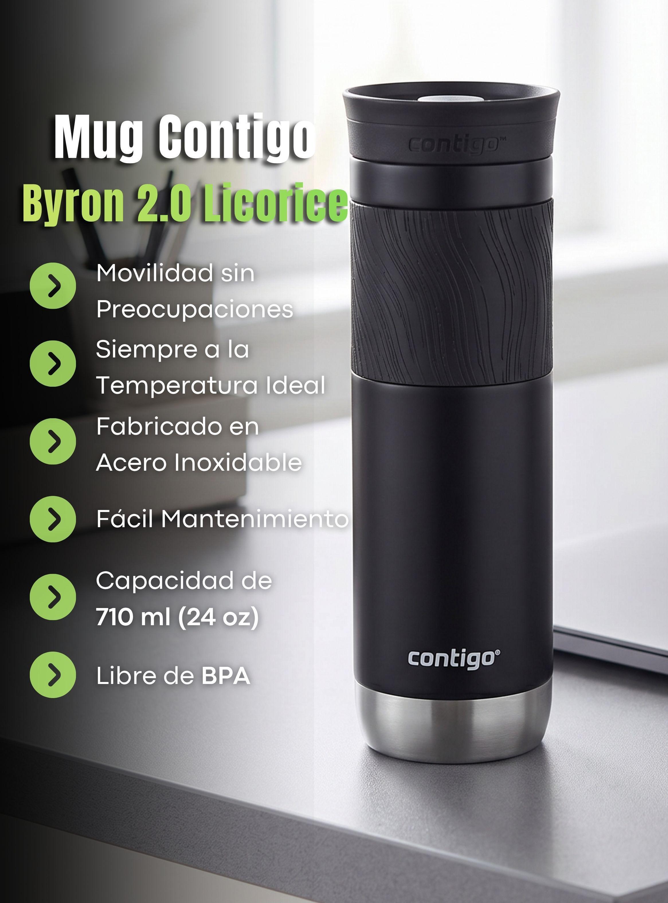 Vaso Termico Contigo Byron 2.0 Snapseal 710 ML Licorice Acero inoxidable Negro-3