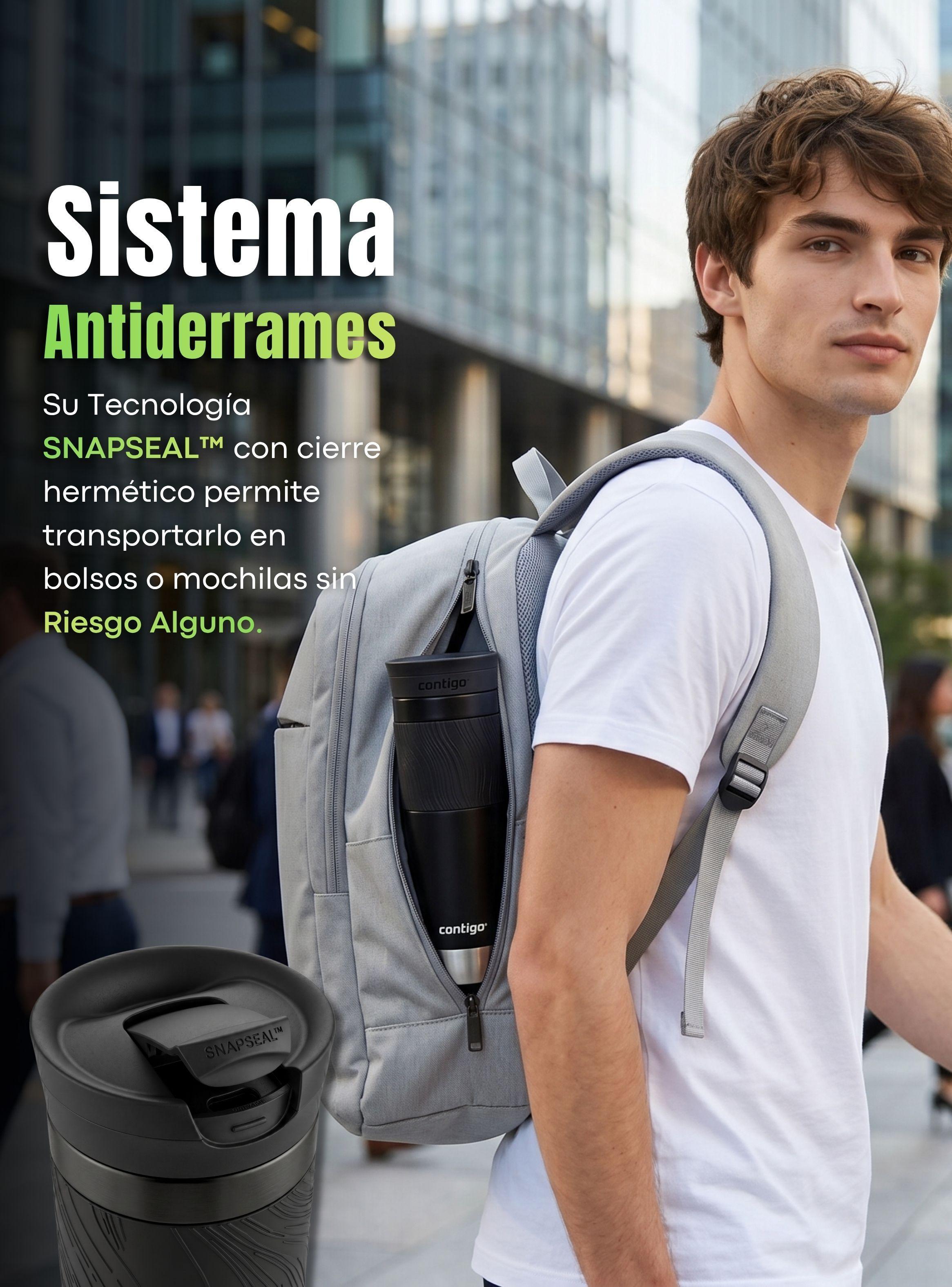 Vaso Termico Contigo Byron 2.0 Snapseal 710 ML Licorice Acero inoxidable Negro-4