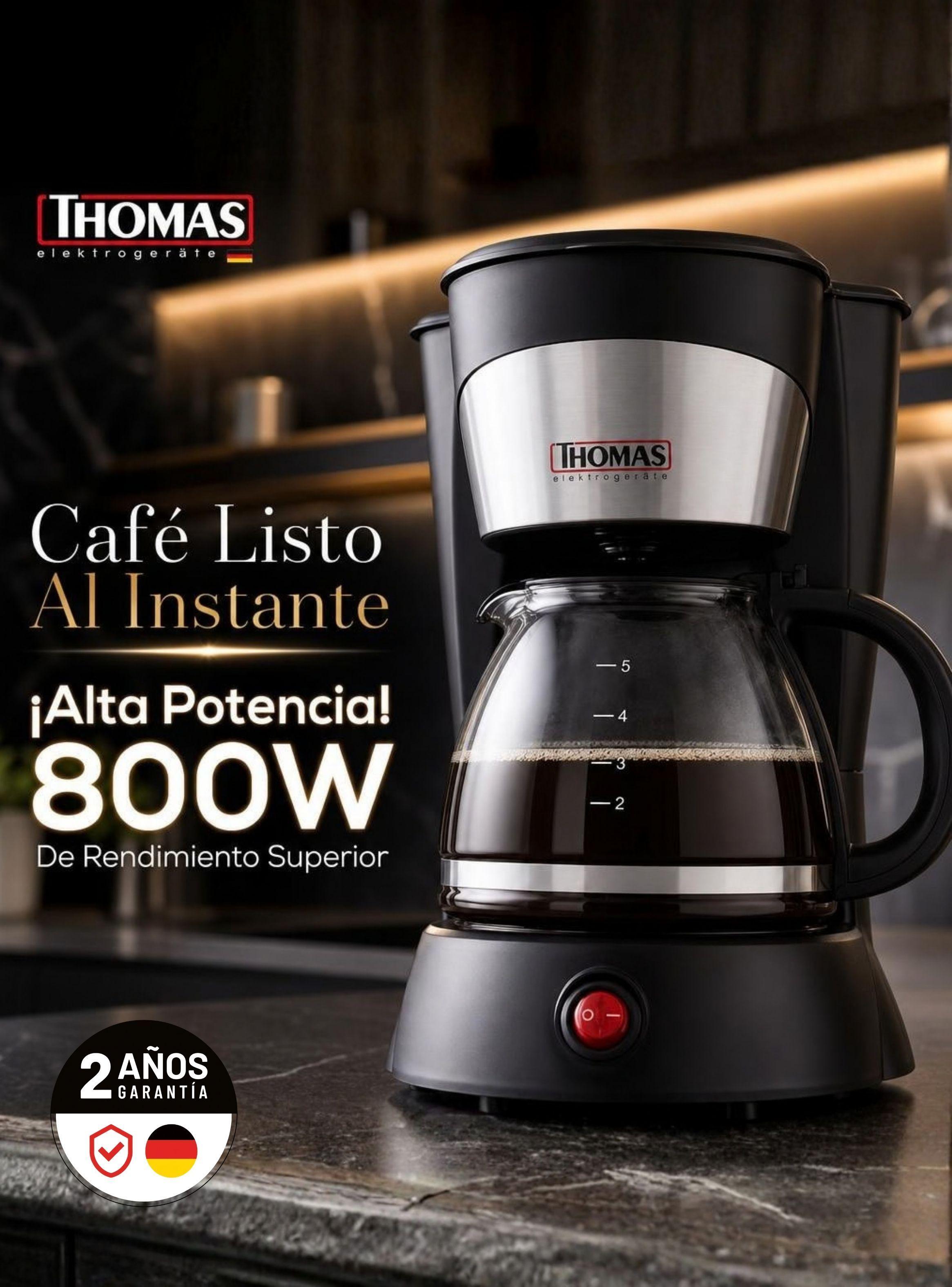 Cafetera Thomas Th-130 Capacitad 750 ML 800W Jarra De Vidrio-4